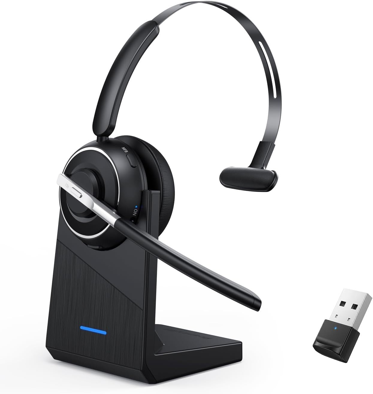 Bluetooth Headset, Wireless Headset with Microphone for PC, V5.2 Computer Headse