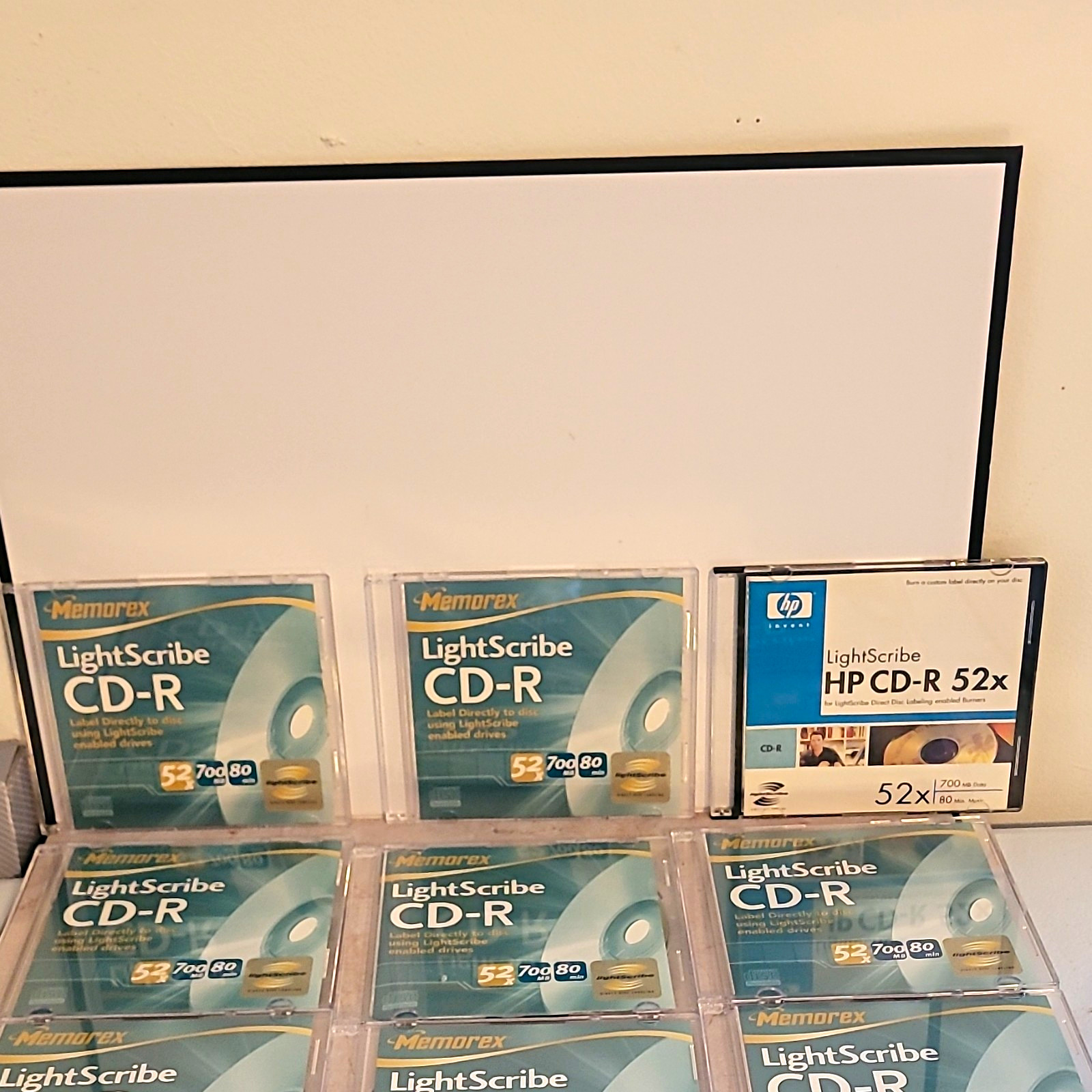 Lot of 9 LightScribe CD-R 52x 700MB 80 Min Memorex HP Recordable Discs