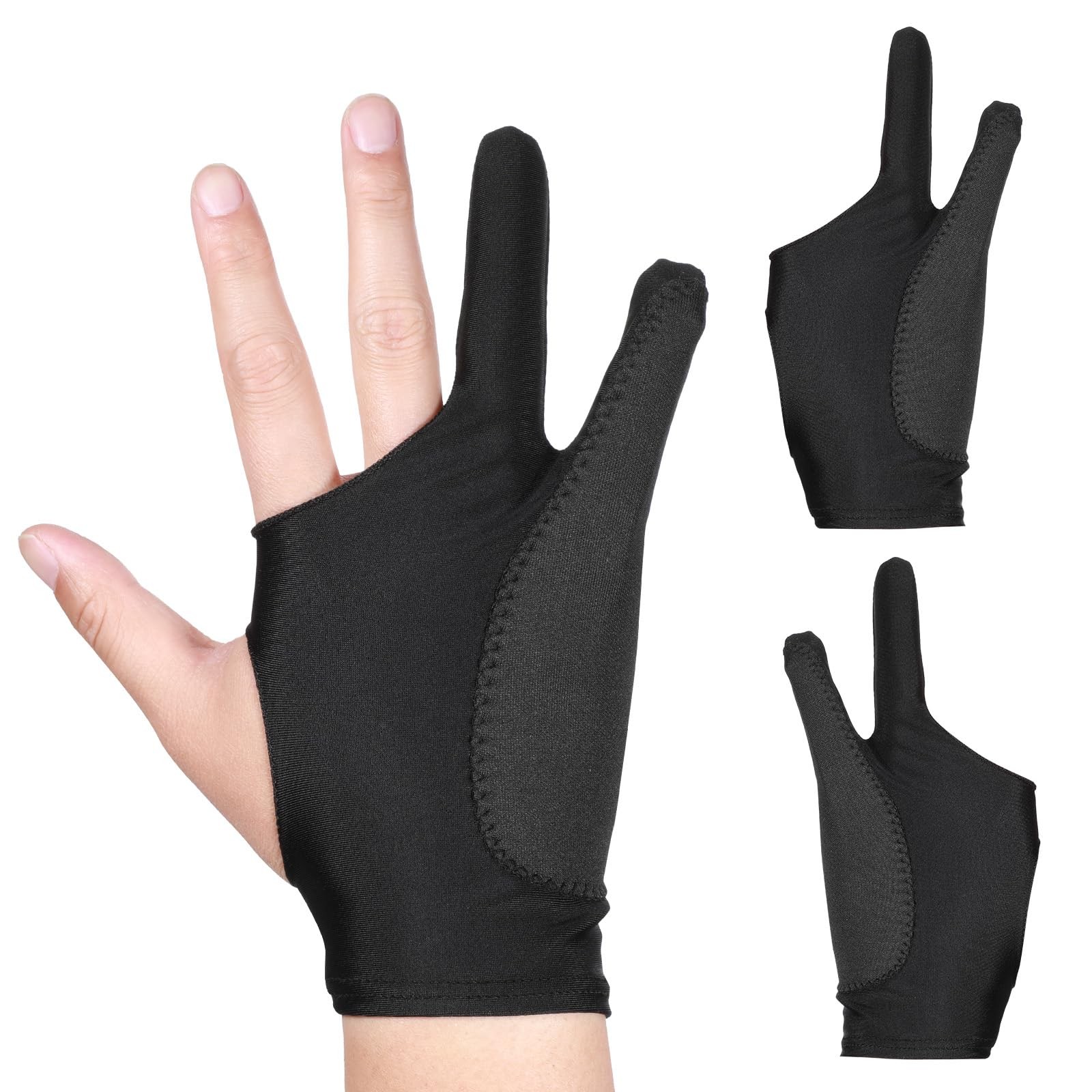 Giantree 2 Pcs Digital Drawing Glove, 3Layer Palm Rejection with TwoFinger Ri...