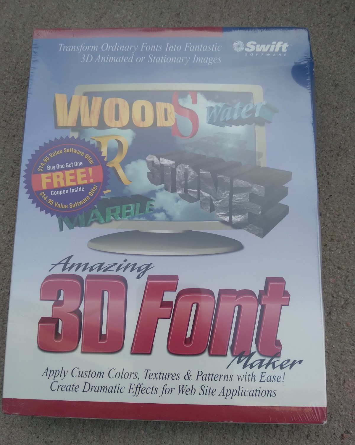 Swift Software Amazing 3D Font Maker NEW Sealed CD ROM Vintage
