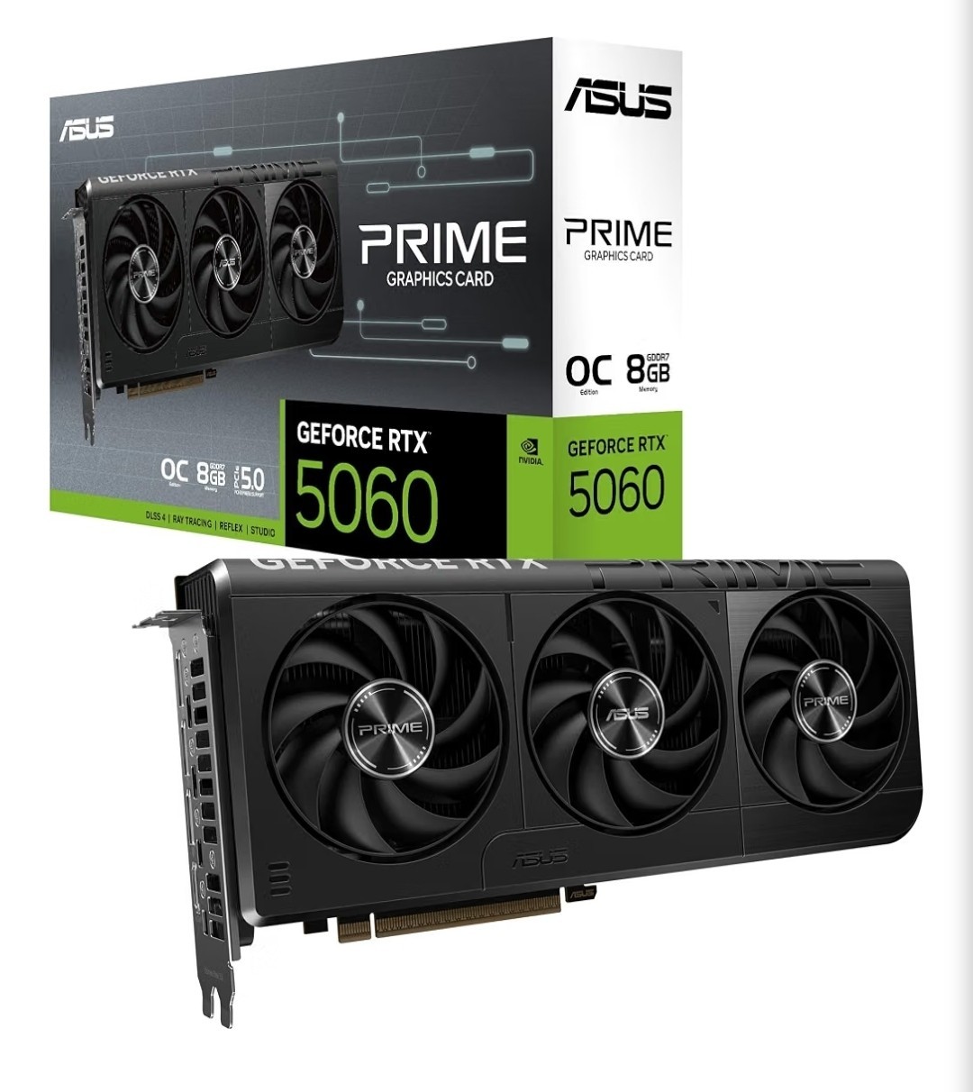 ASUS Prime GeForce RTX 5060 8GB GDDR7 OC Edition Gaming Graphics Card