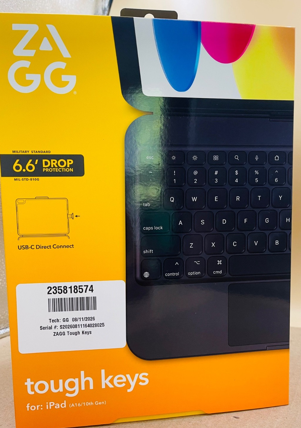 ZAGG Tough Keys Rugged Keyboard Case for iPad 11" (A16)/ 10.9-inch