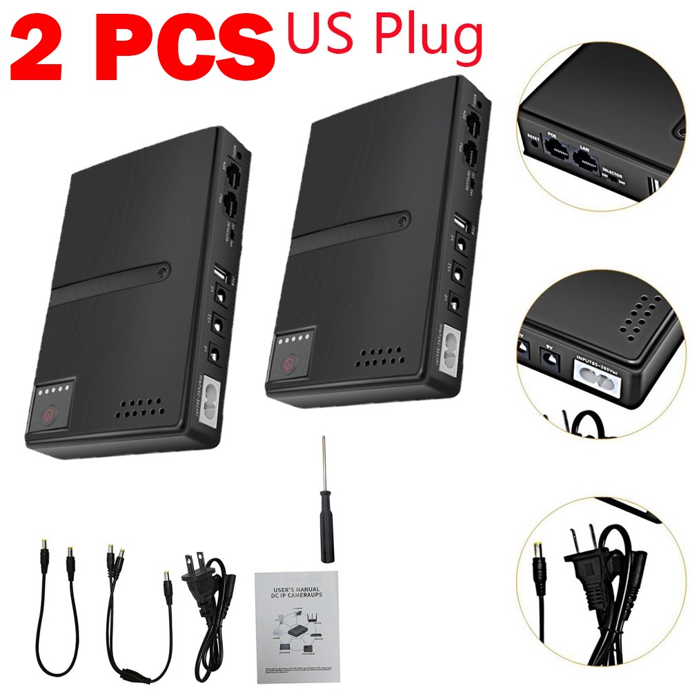 2PCS Uninterruptible 1018L Power Supply DC Backup UPS Power Router Power Adapter