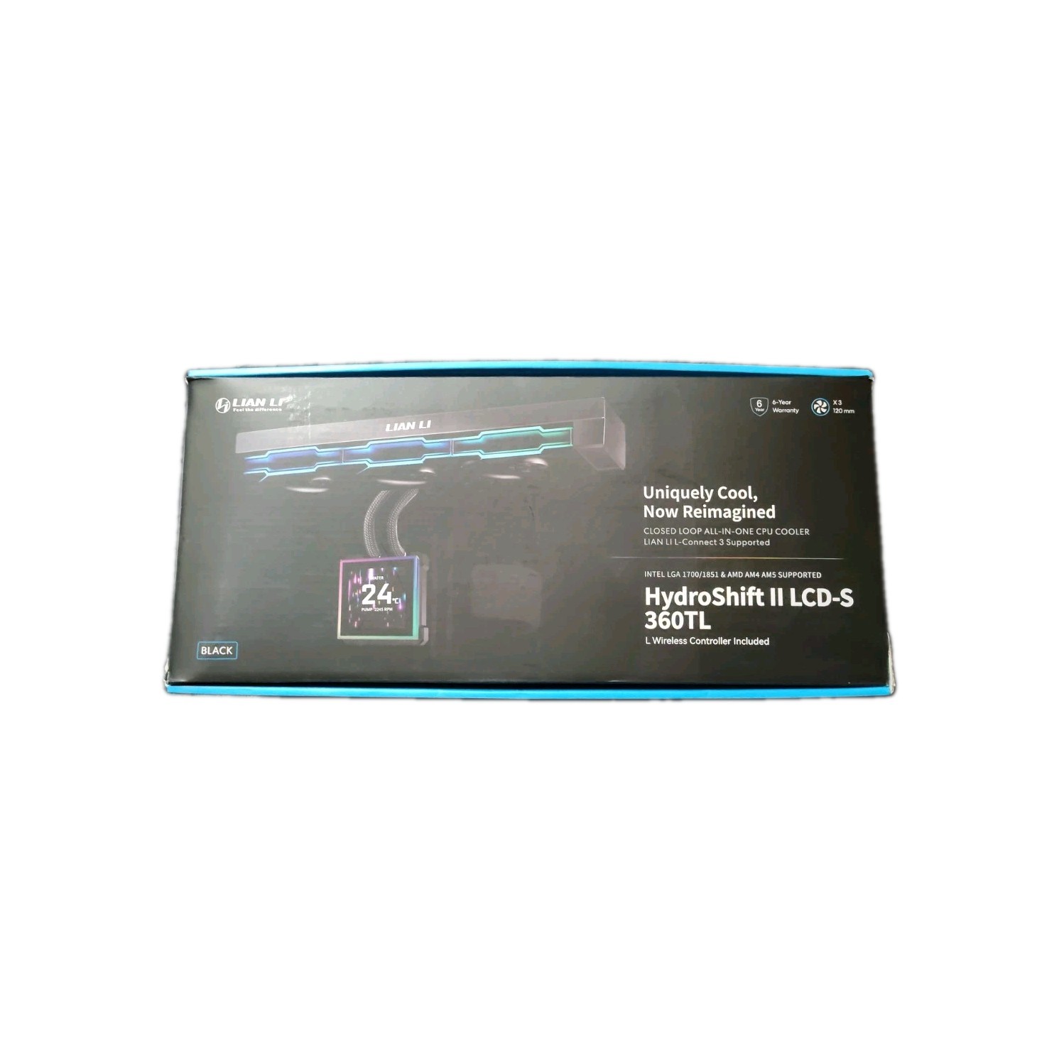 Lian Li Hydroshift II LCD-S 360 TL CPU Cooler 360mm AIO 3x 120 RGB Fans Black