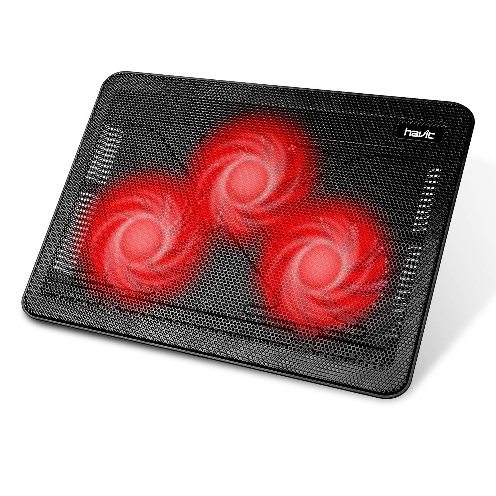 havit HV-F2056 Laptop Cooling Pad for 15.6-17 Inch Laptops, Black Black+Red