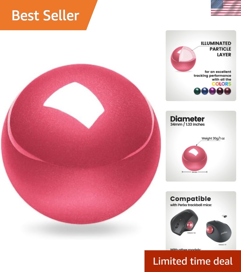 Enhance Your Mouse with 1.34 Inch Pink Replacement Trackball - Smooth Precision