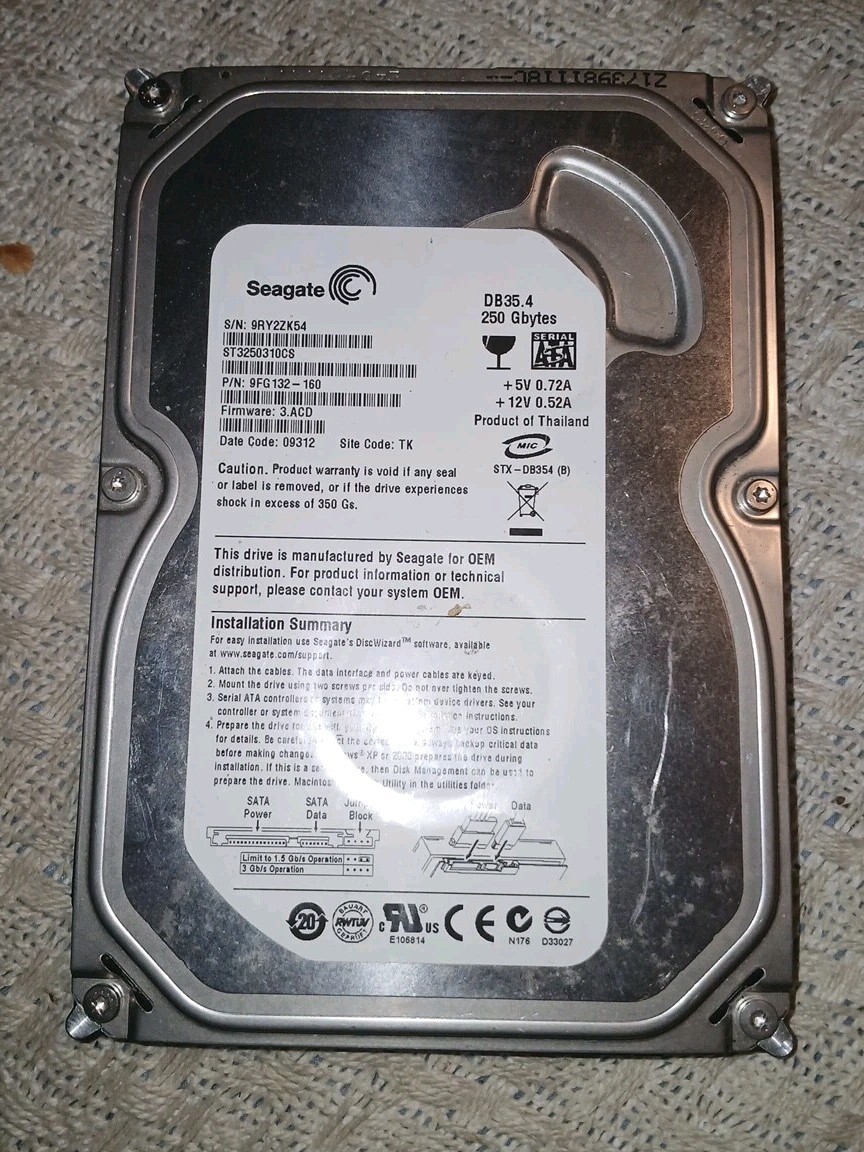 Seagate 250GB DB35.4 Series 7200RPM 8MB S 3.5" Hard Drive 9FG132-160