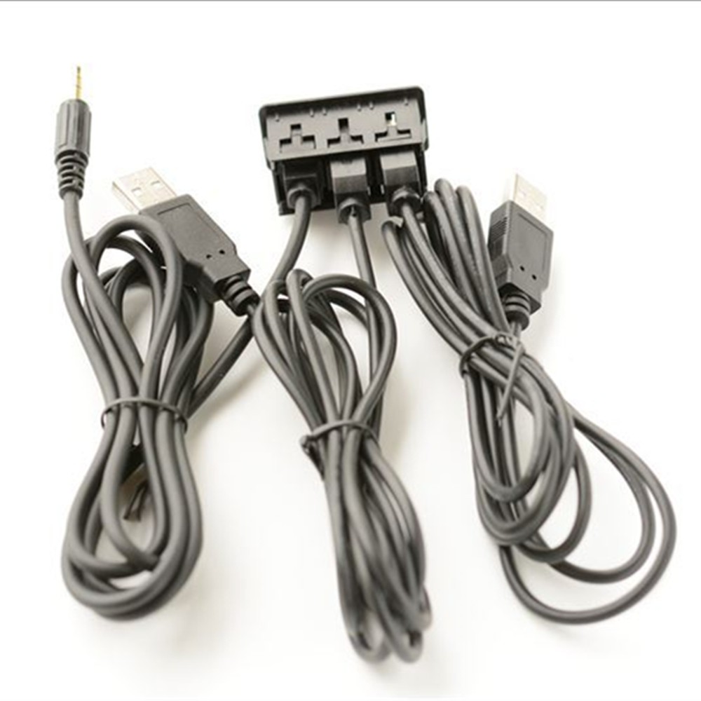 AUX Type C USB Ports Panel Extension Cable Adapter Car Truck Dash Accessories