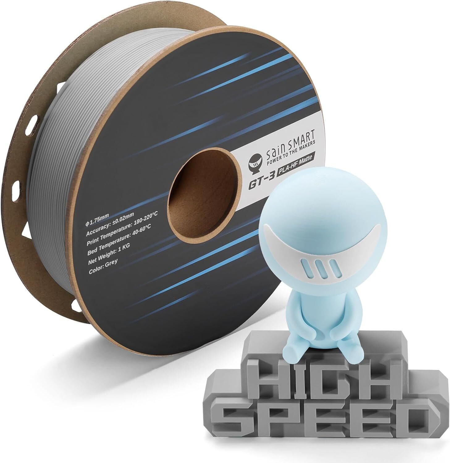 SainSmart GT-3 High Speed Matte PLA Filament 1.75mm, High Flow 3D Printer Filame
