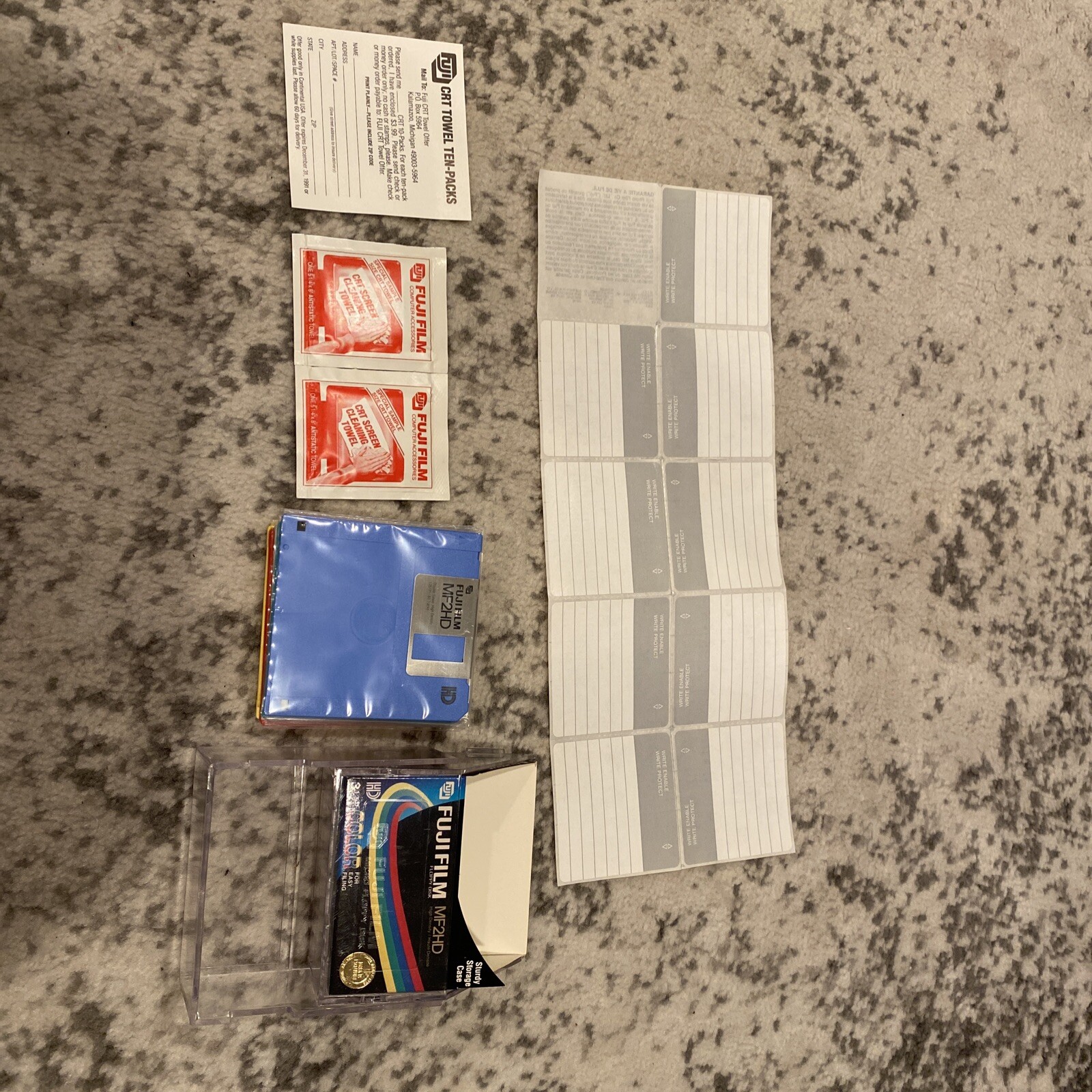 Fuji Film MF2HD 3.5 inch Floppy Disks of Various Colours DS/HD)  QTY: 9