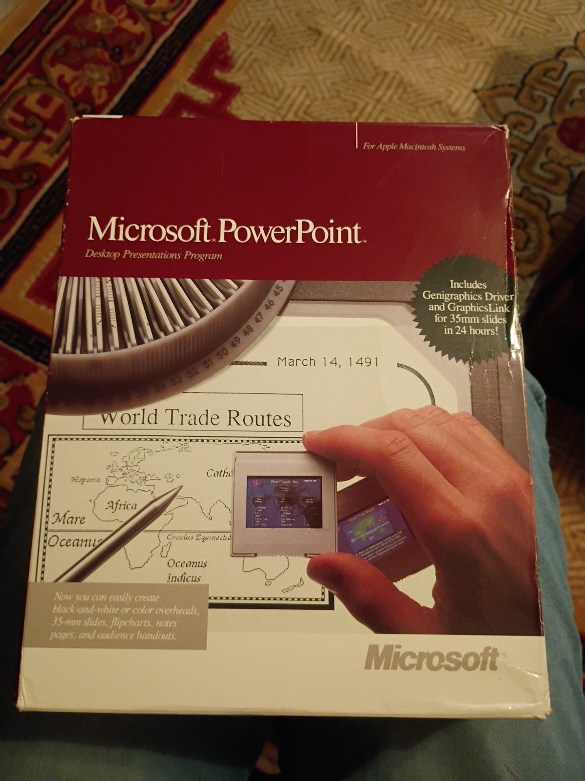 1987 Microsoft PowerPoint Vintage Macintosh Software Complete Box Floppy Disks