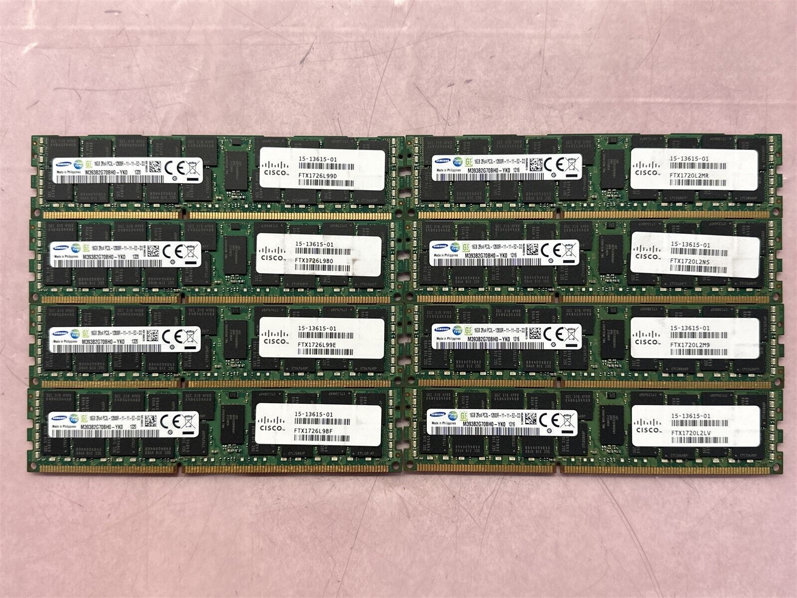 SAMSUNG 128GB(8x16GB) 2Rx4 PC3L-12800R ECC REG SERVER RAM M393B2G70BH0-YK0