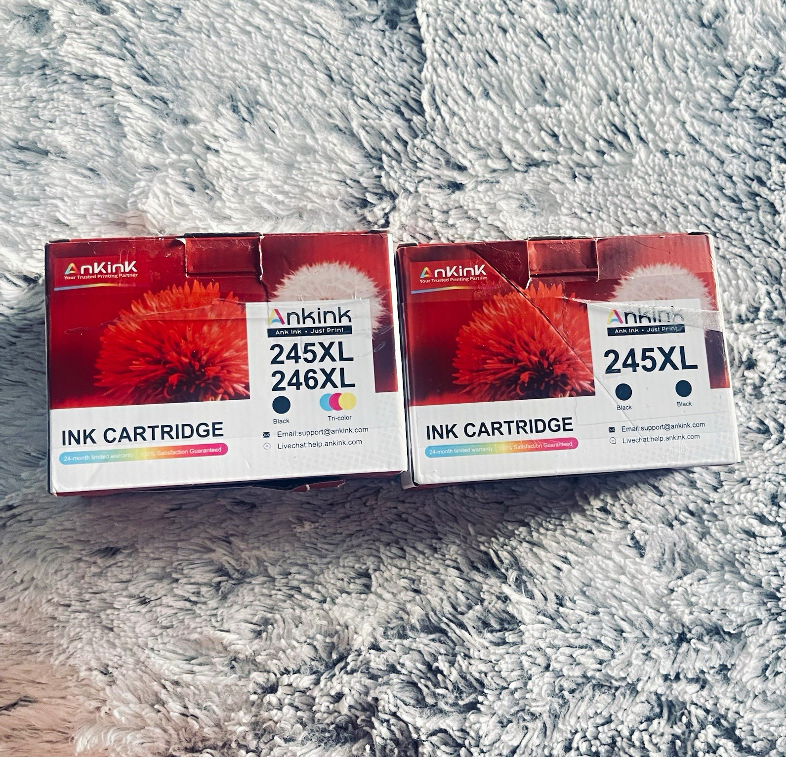 Ankink PG-245XL CL-246XL Compatible Ink Cartridges 2 Black + Tri-Color