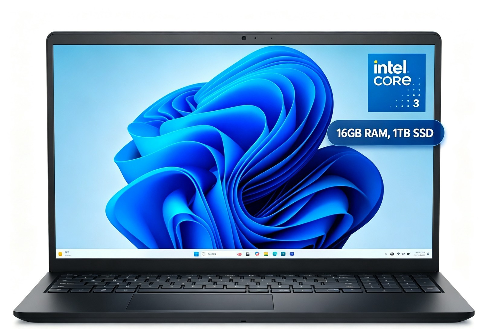 Dell DC15250 15.6" FHD 120Hz Laptop, Intel Core 3 100U, 16GB RAM, 1TB SSD Win11P