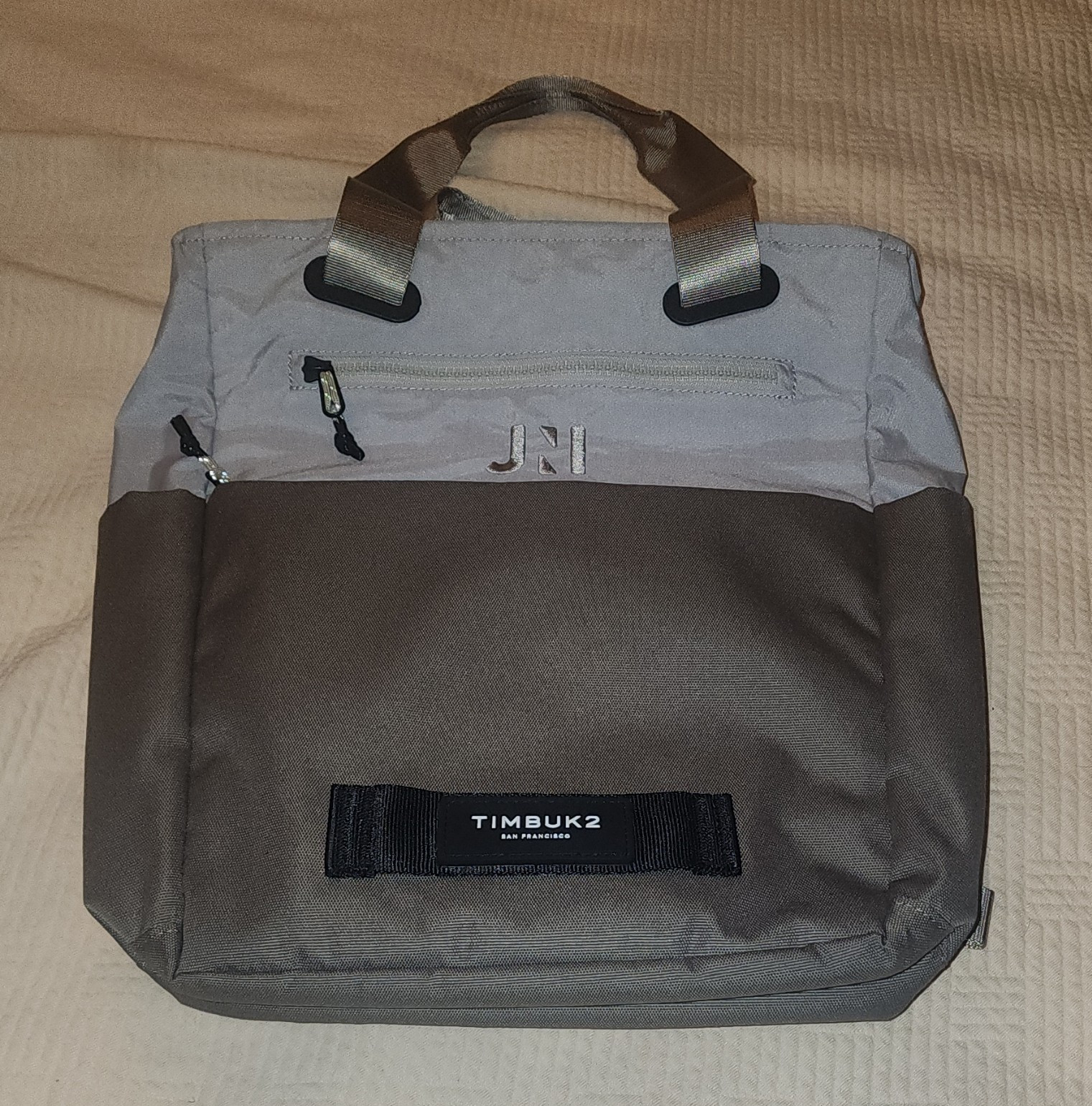 Timbuk2 Solid Pattern Laptop Backpack Bag - Gray and Brown