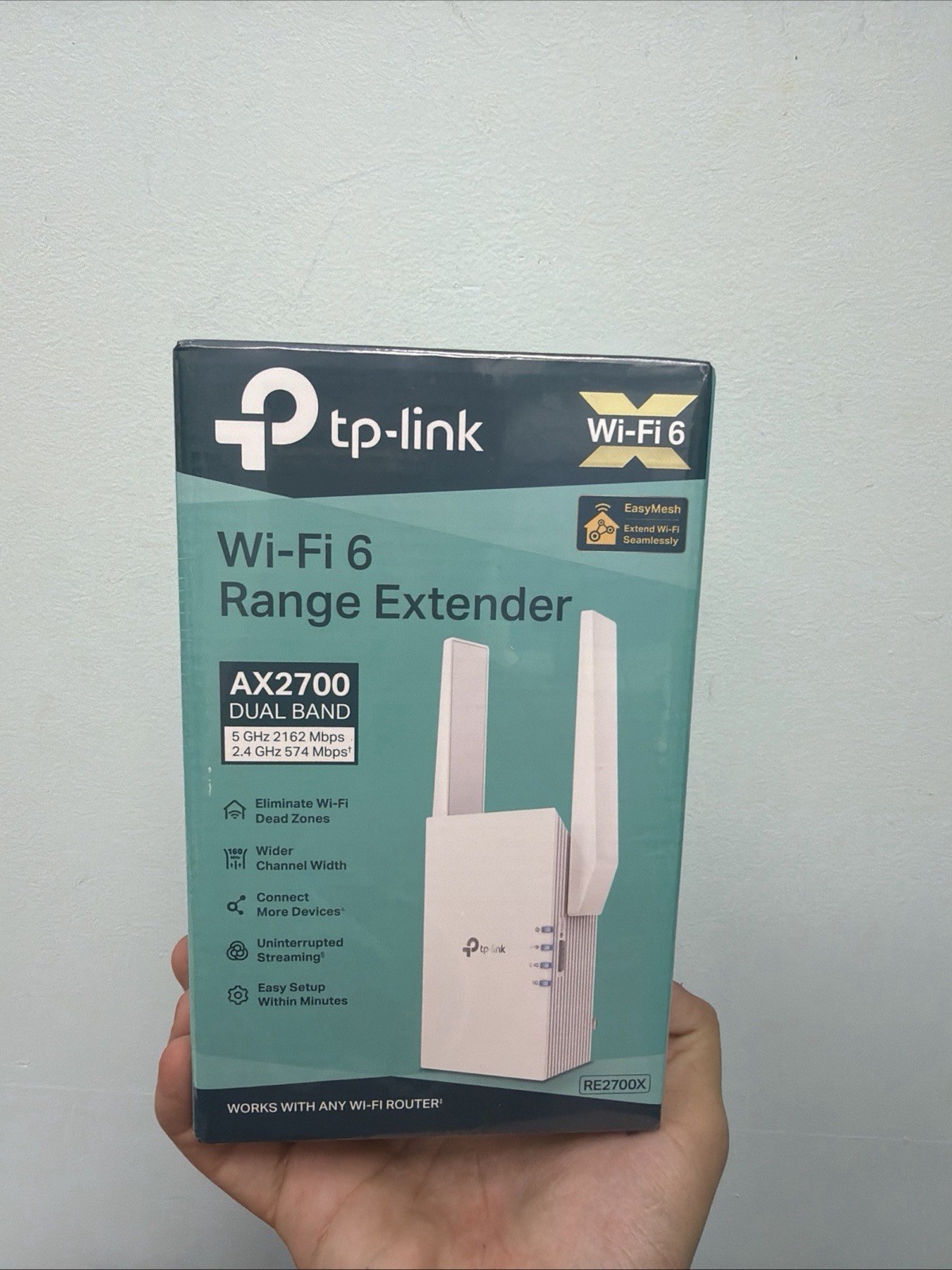 TP-Link RE2700X AX2700 Wi-Fi 6 Dual-Band, Range Extender with Fast 2.7 Gbps. 