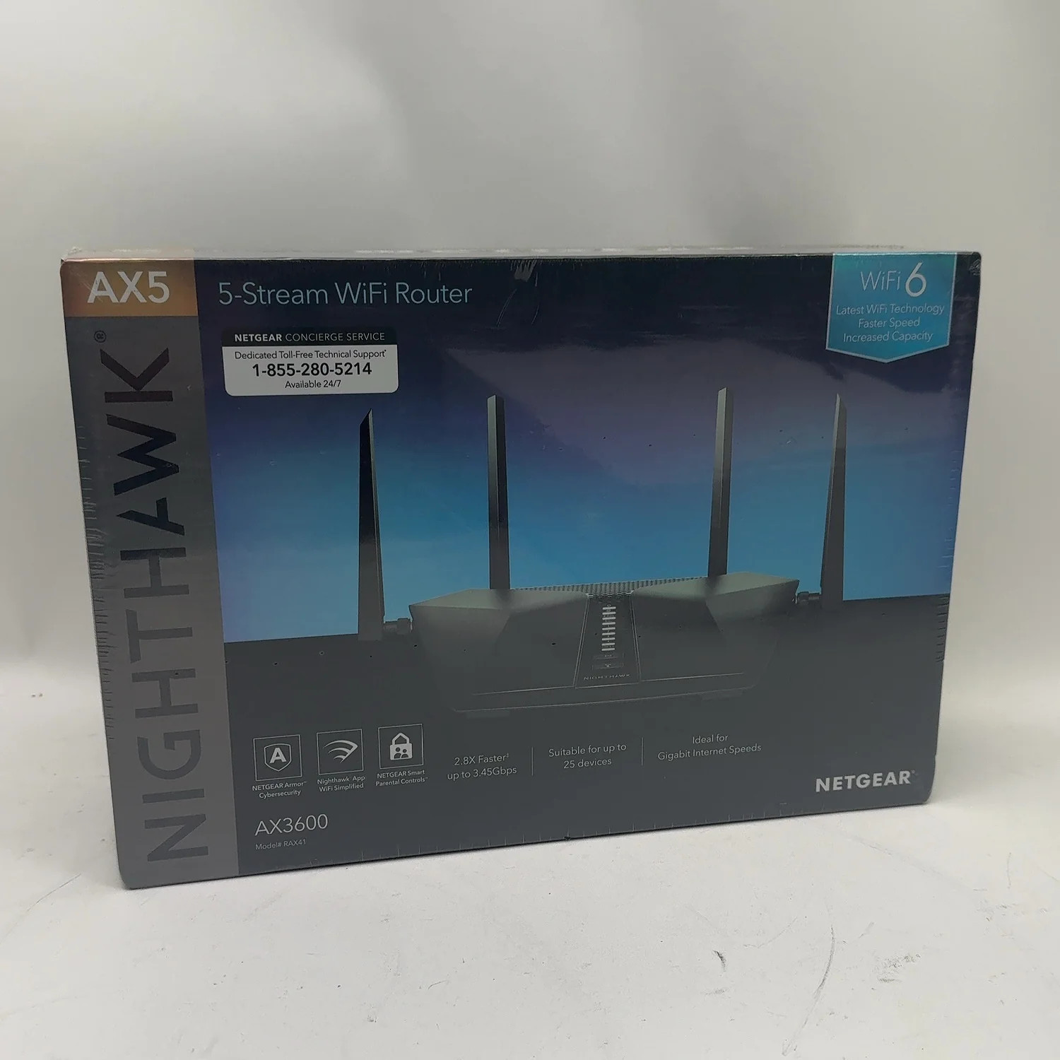 New NETGEAR Nighthawk Dual Band WiFi 6 RAX41-100NAS Home Router