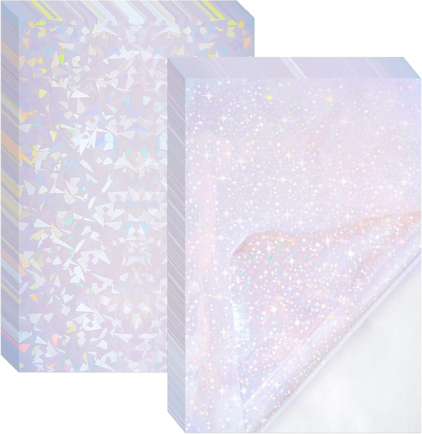 2 Types Transparent Holographic Laminate Sheets Overlay Lamination Vinyl A4 Size