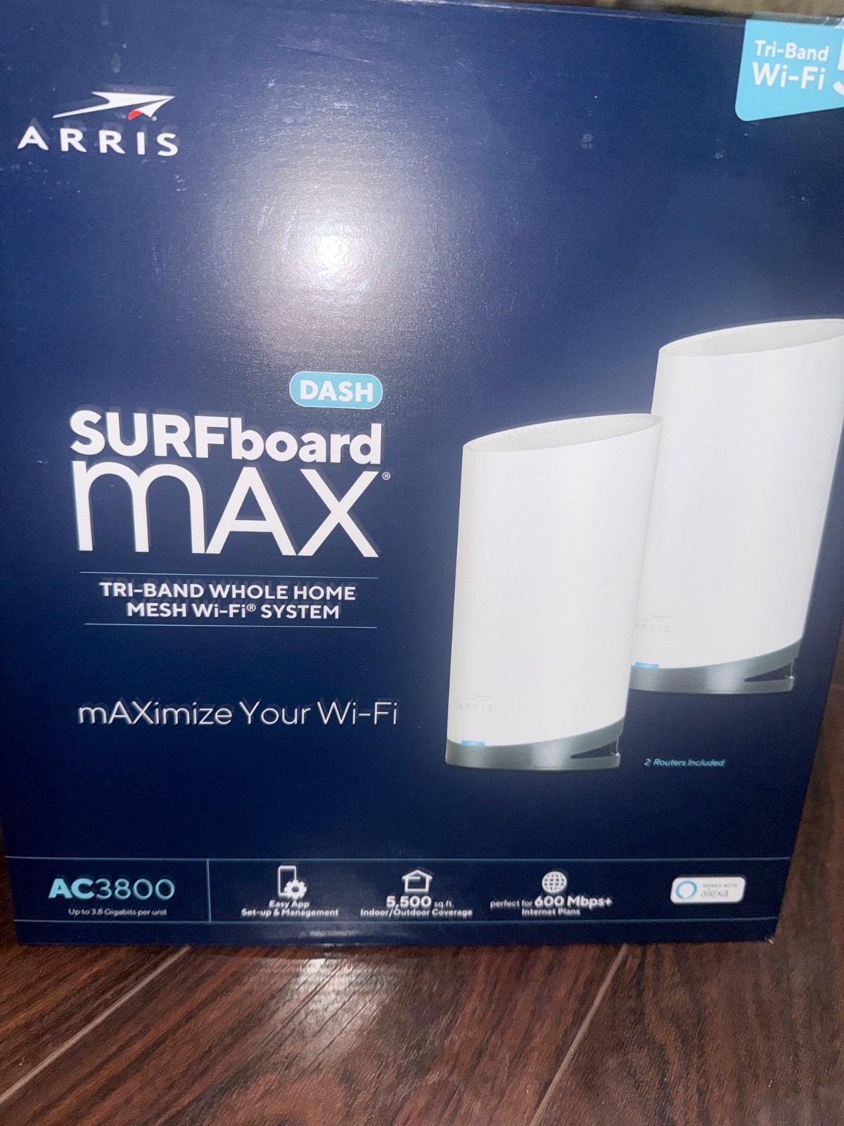 Arris Surfboard mAX Tri-Band Mesh System WC4S AC3800 Wi-Fi Speed up to 3.8 Gb...