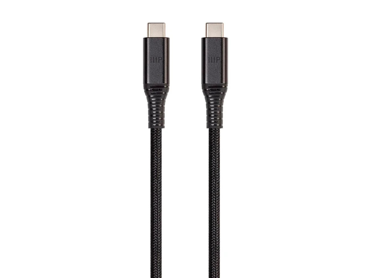 Monoprice USB 3.2 Gen 2 Type-C Data and Power Braided Cable - 1m - Black