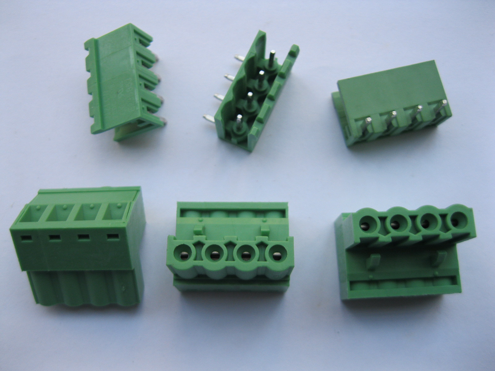 120 pcs 5.08mm Angle 4 pin Screw Terminal Block Connector Pluggable Type Green