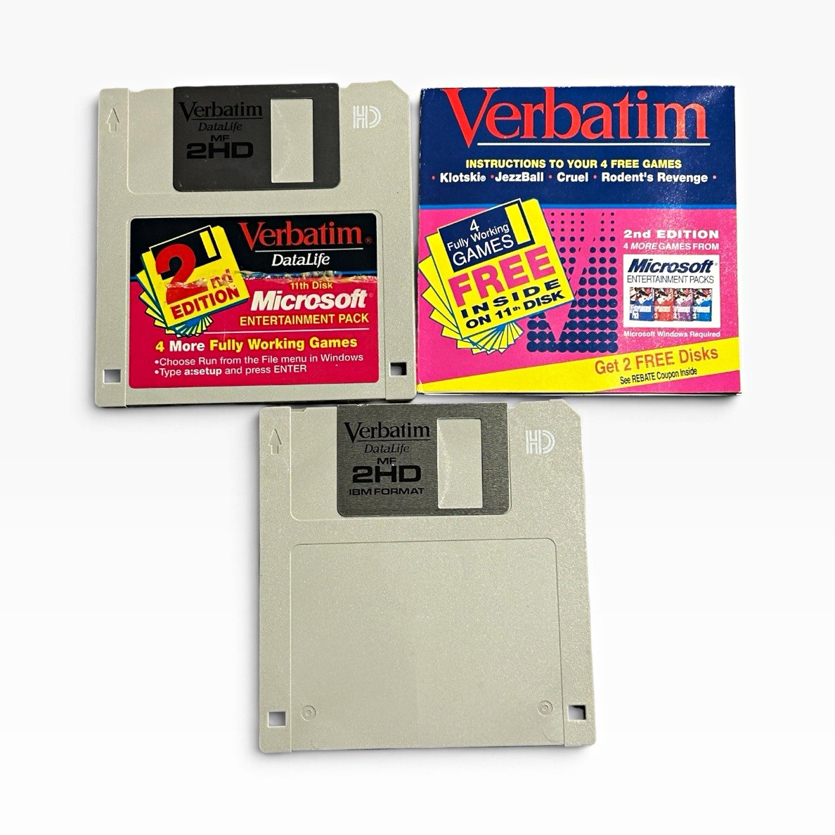 Verbatim DataLife 11th Disk Microsoft Entertainment Pack 2nd Edition 1993  