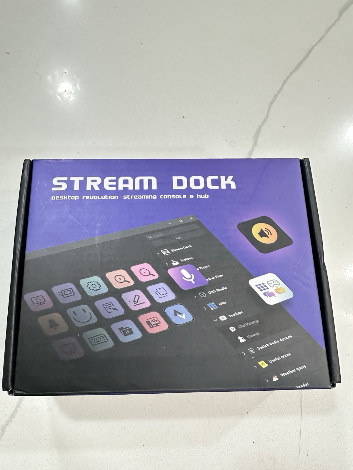 Stream Dock Standalone Keyboard Black Plastic Desktop Console & Hub