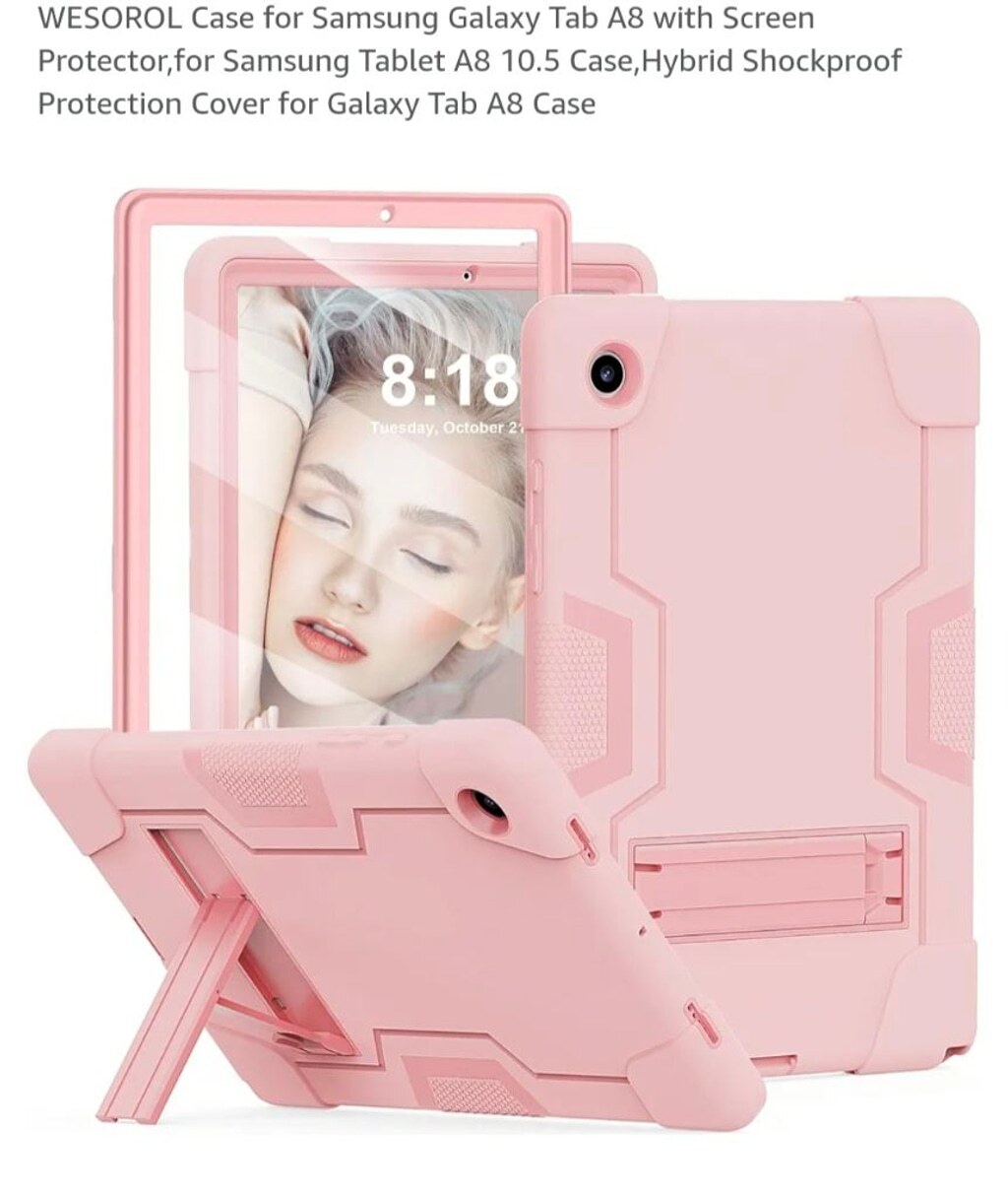 WESOROL Tablet Case, Pink, 10.5 inch for Galaxy Tab A8