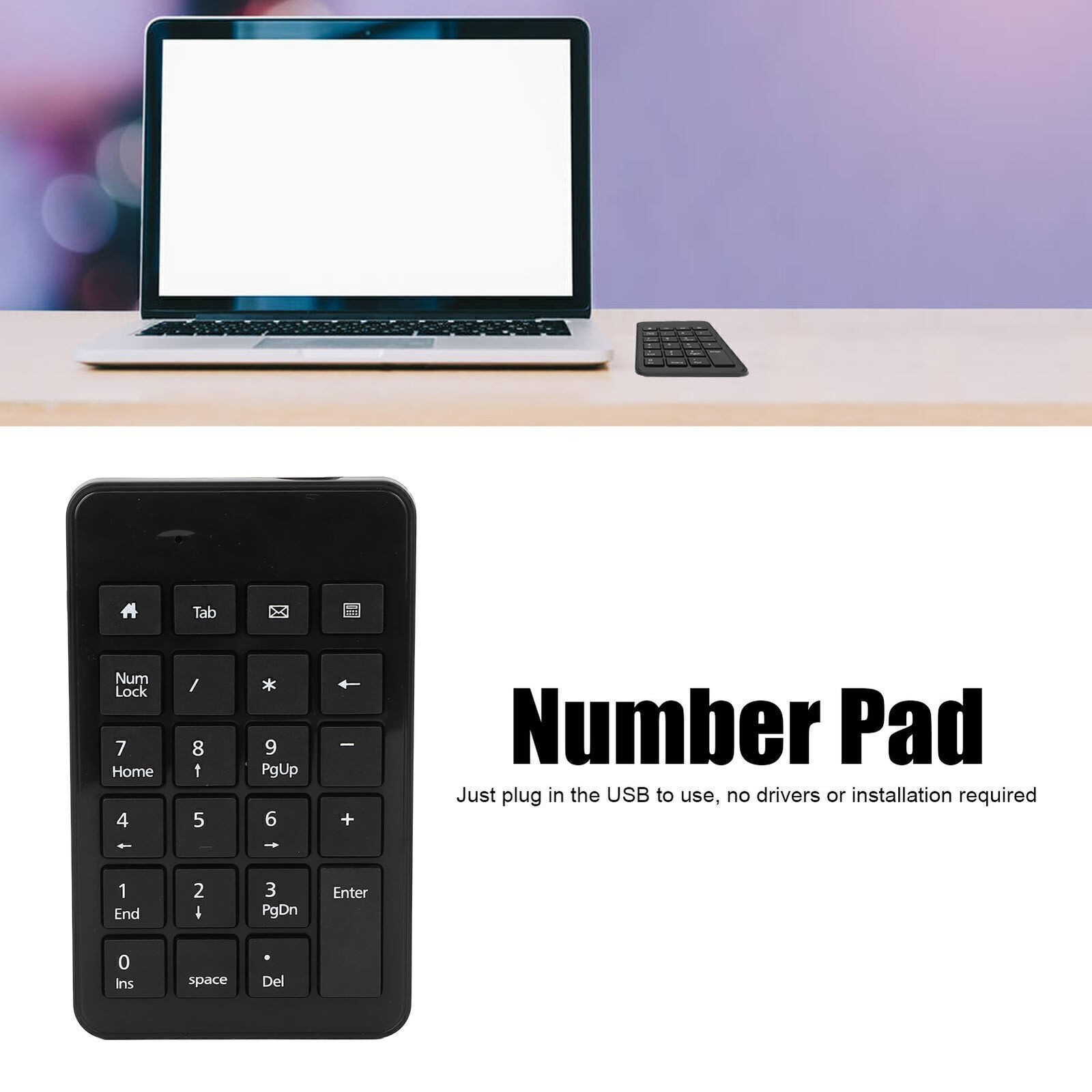 Number Pad 23 Full Size Keys Comfortable Touch 5 Million Keystrokes Low Noise