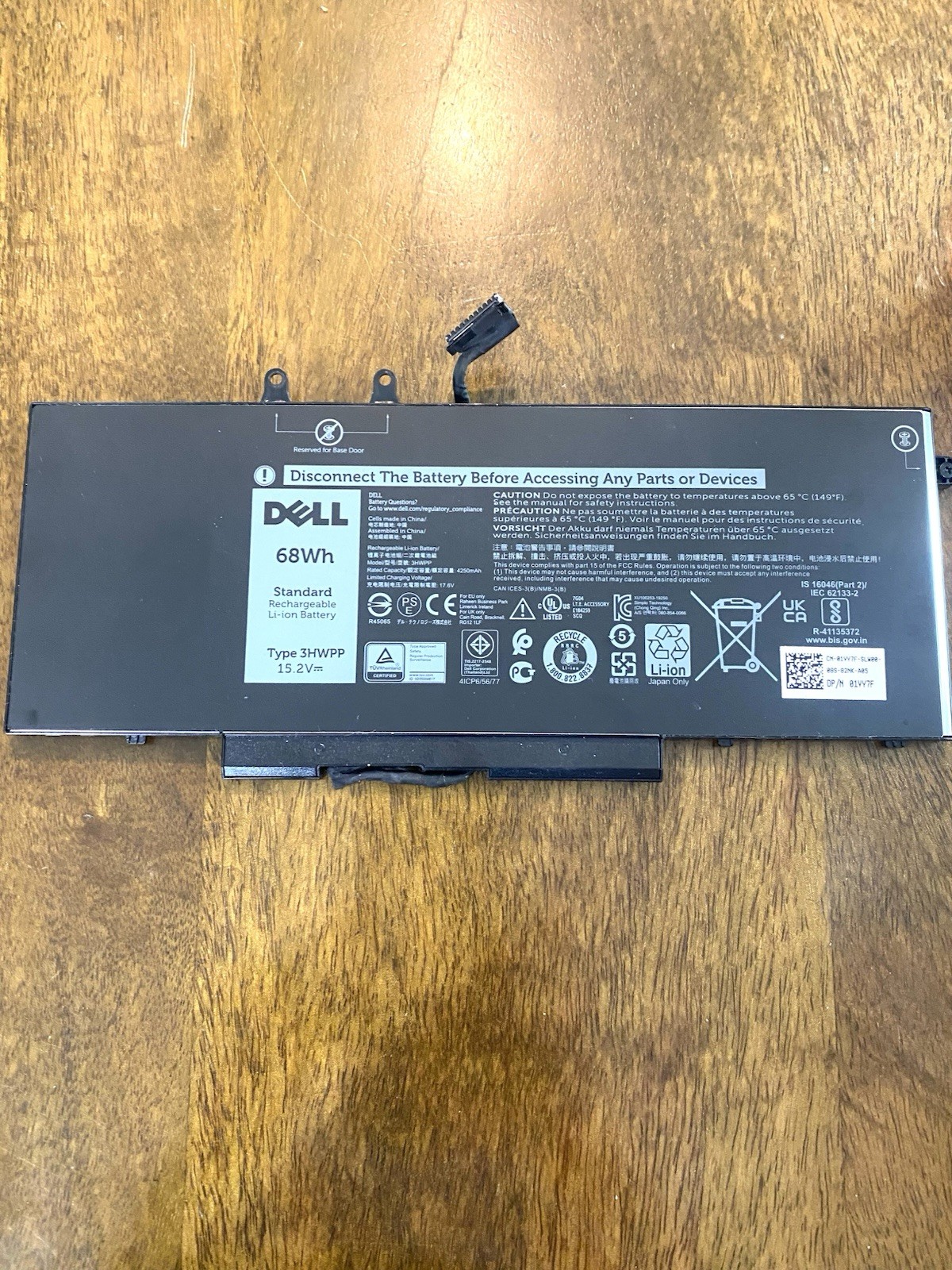 Dell Battery 68Wh Type 3HWPP 15.2V Standard Rechargeable Li-ion Genuine OEM