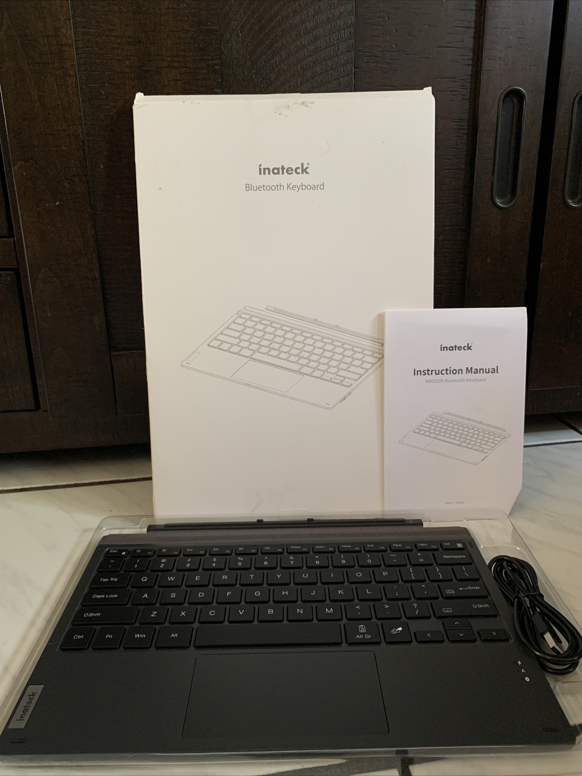 Inateck Surface Pro 7 Keyboard, Bluetooth 5.0, 7-Color Backlight, KB02026 Gray