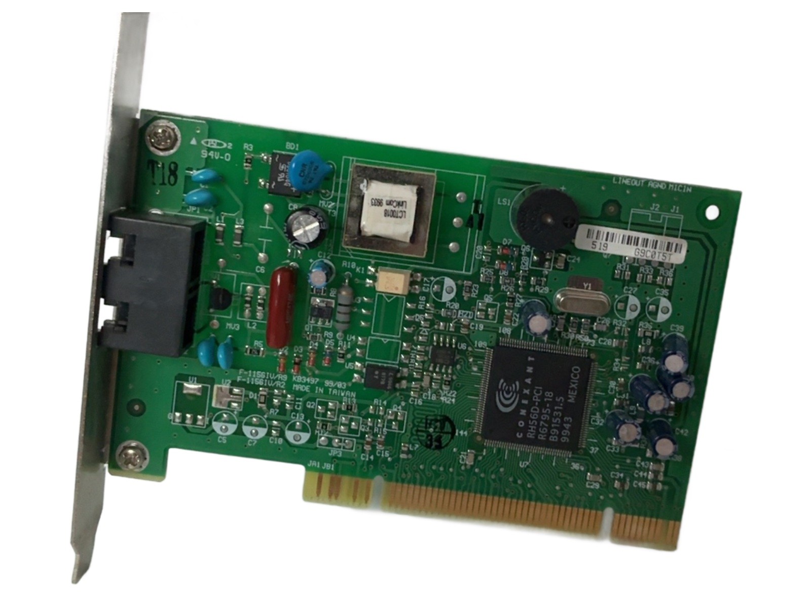GVC F-1156IV/R9 PCI 56K Internal Fax Modem Card RJ11 for Compaq
