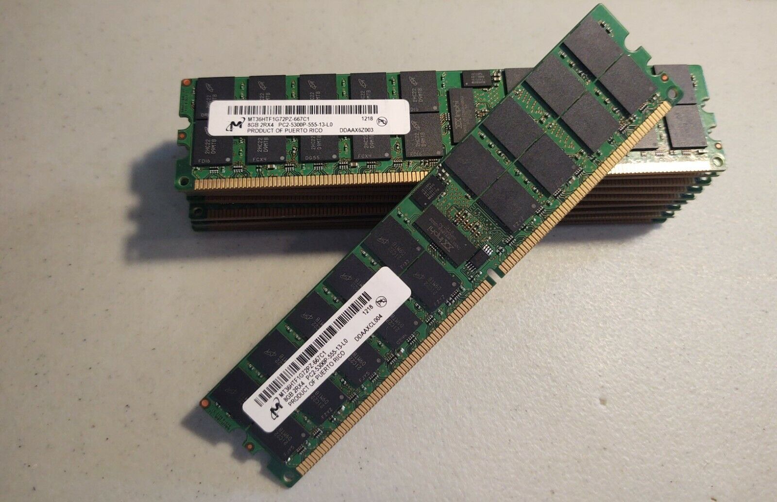One Micron 8GB MT36HTF1G72PZ-667C1 2Rx4 PC2-5300P Memory Server DDR2 Ram 