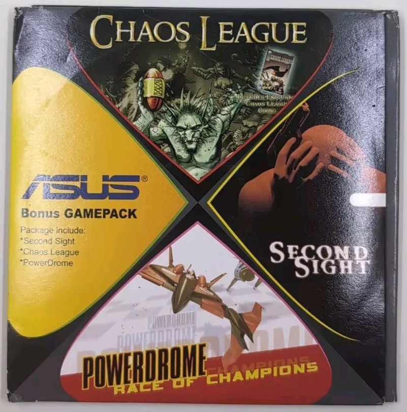 ASUS Bonus Gamepack Promo CD Chaos League 2nd Sight Powerdrome 3 PC Games Rare