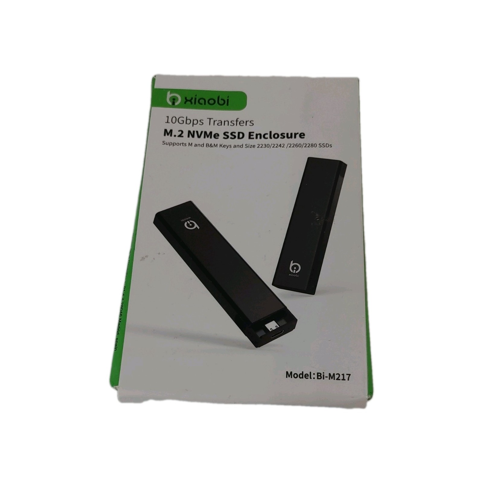 Xiaobi M.2 NVMe SSD Enclosure, Tool-Free Installation, USB 3.2 Gen 2 (10 Gbps...