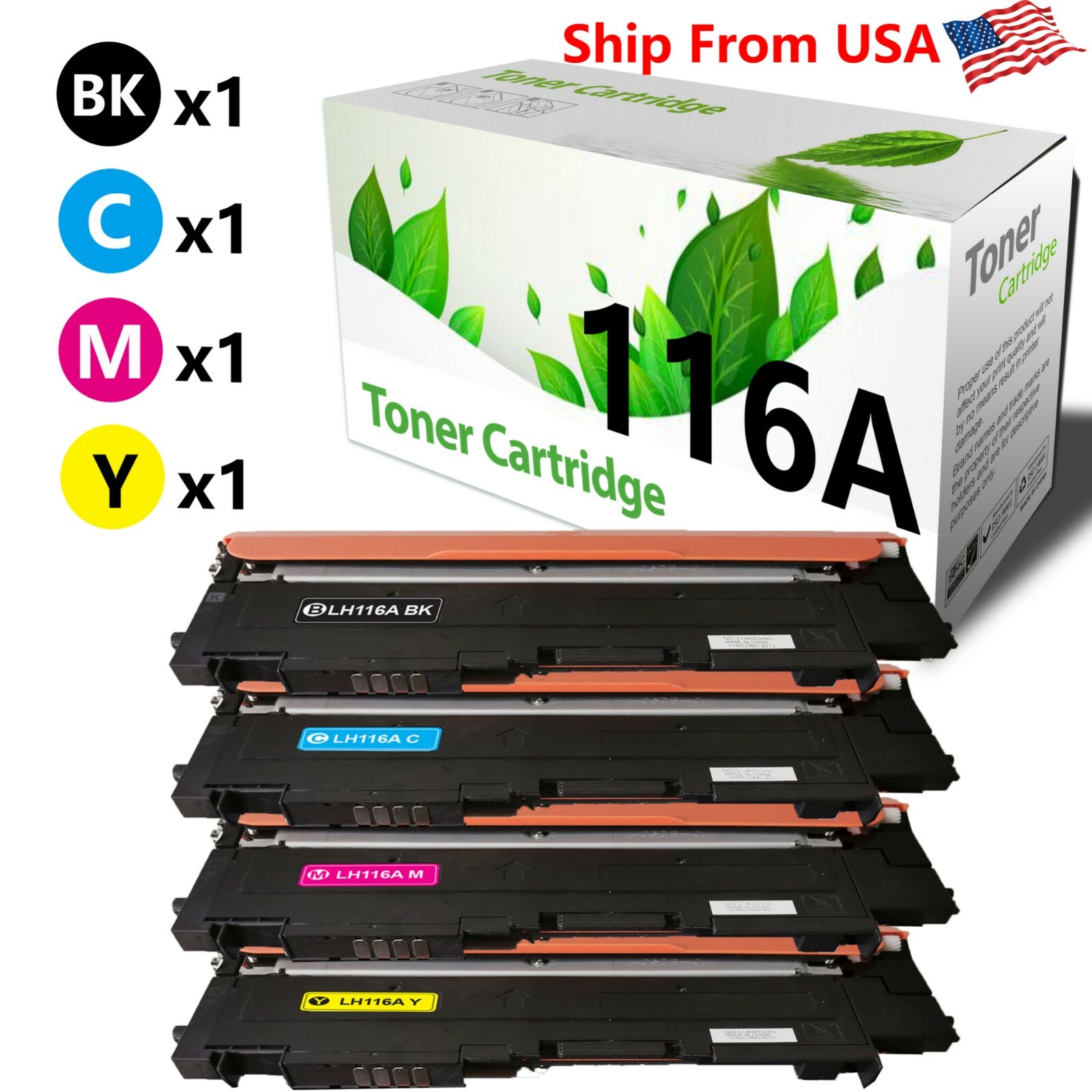 4PACK HP W2060 116A Toner Cartridge for Color Laser 150A 150nw Printer