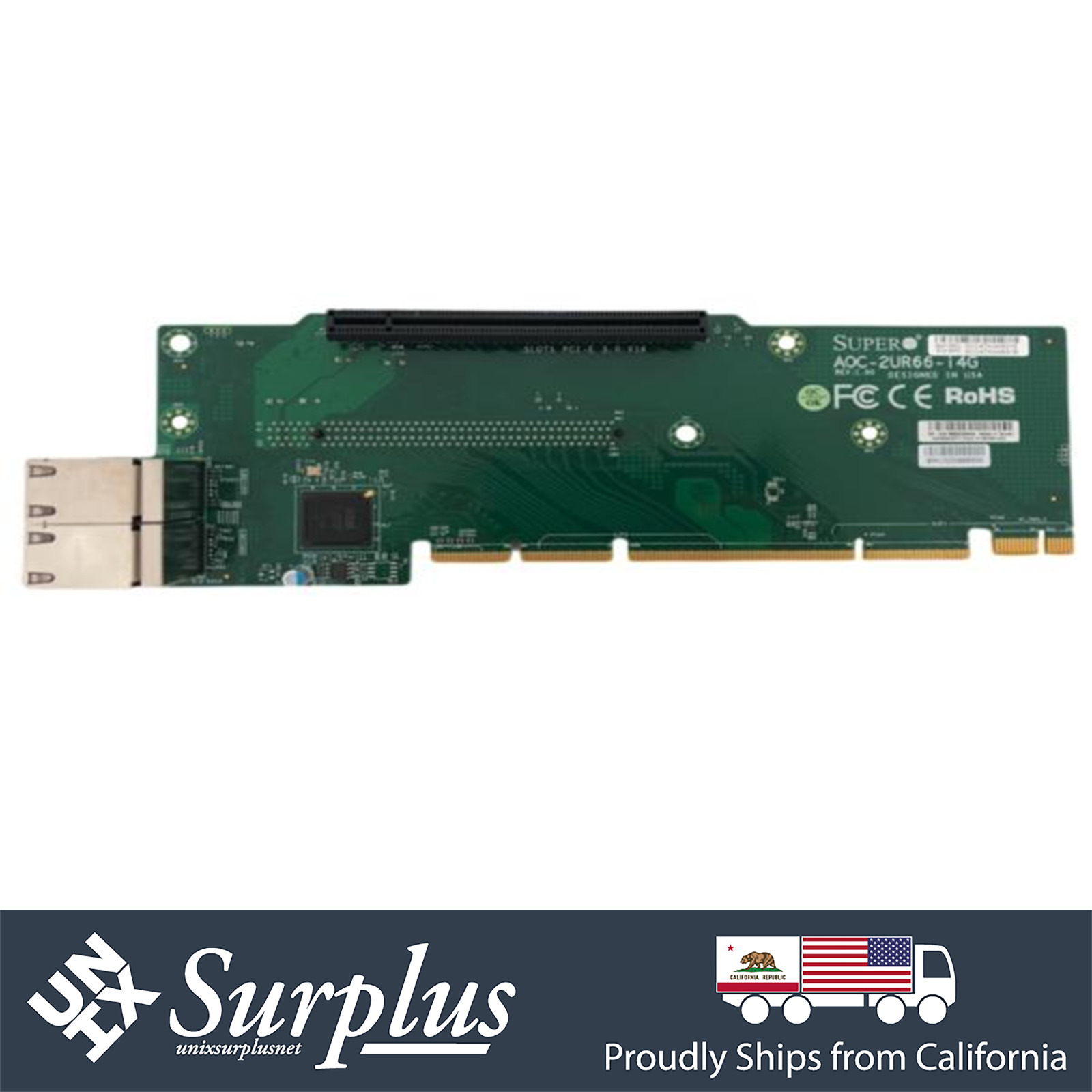 Supermicro AOC-2UR66-I4G 2U 4 Port 1GB 2x PCIe 3.0 x16 Ultra Riser for X11DPU