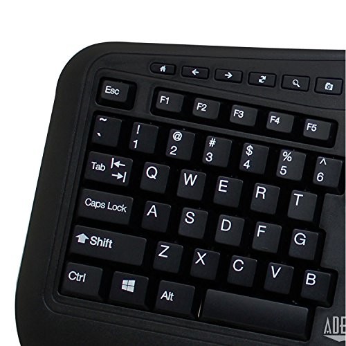 ADESSO - TRU-FORM MEDIA WKB-1500GB ERGONOMIC WIRELESS MEMBRANE KEYBOARD -  BLACK