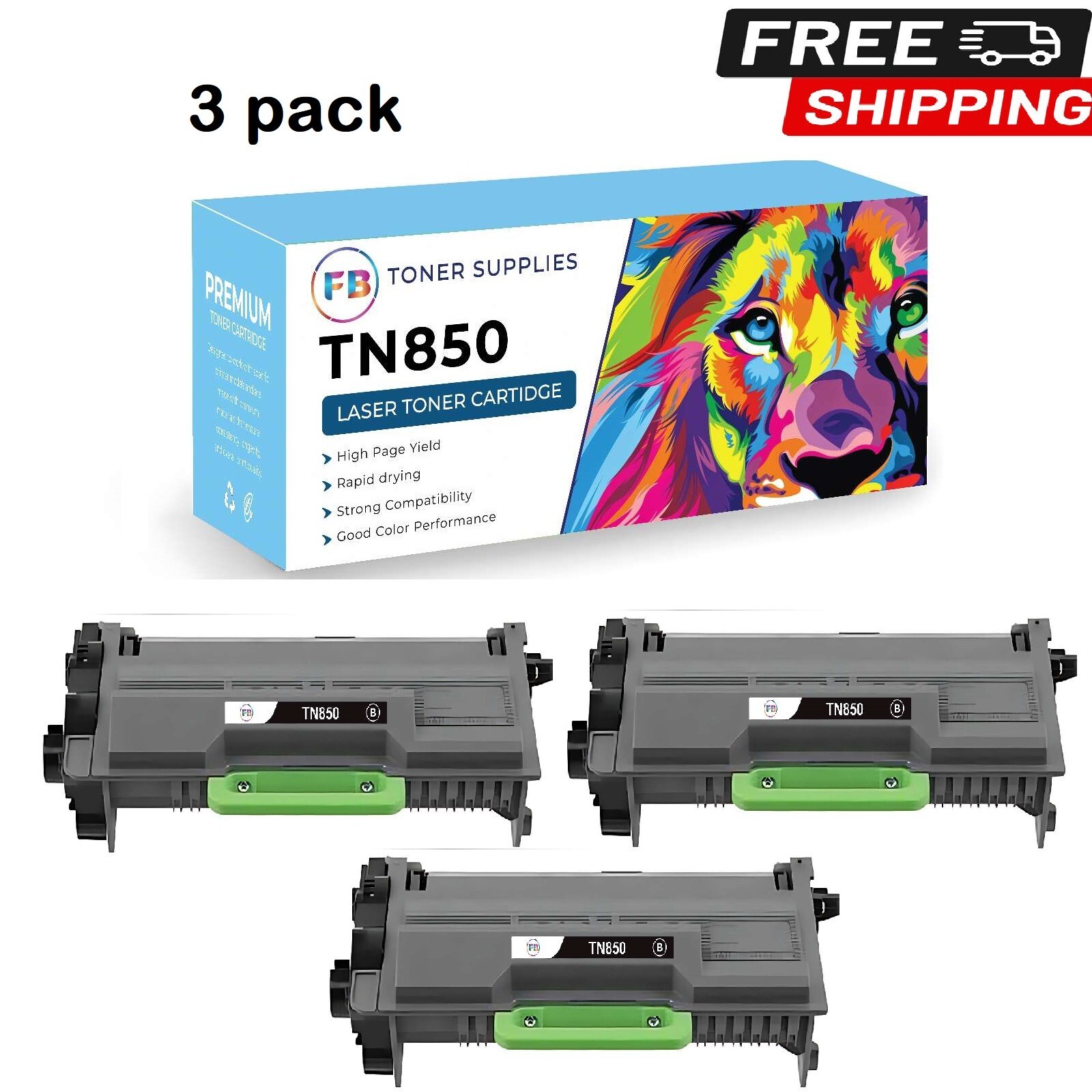 3 PK TN850 TN-850 TN820 Toner Cartridge For Brother TN820 MFC-L5800DW MFC-L5850D