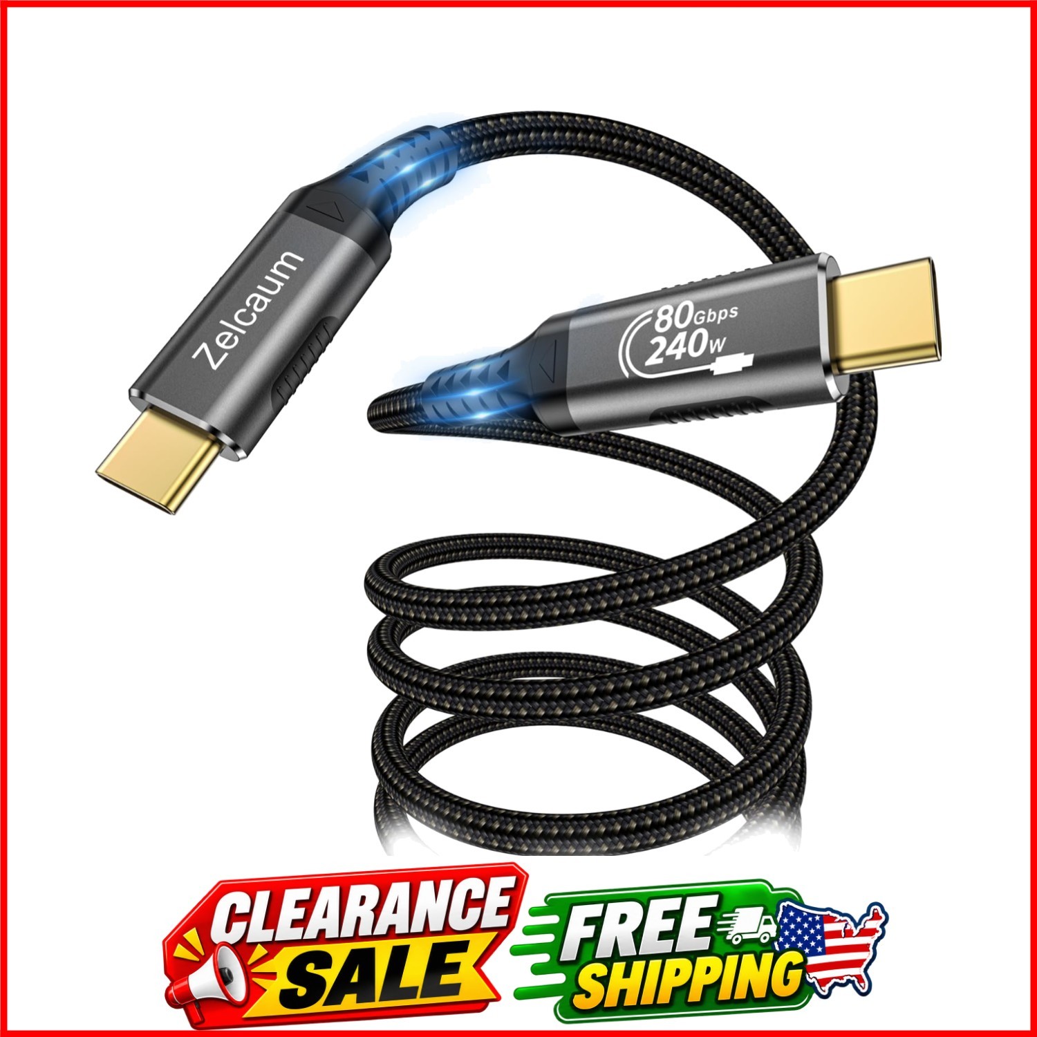 USB C Thunderbolt 5 Cable 120Gbps Bandwidth, 80Gbps Date, 16K 8K 4K Video Syn...
