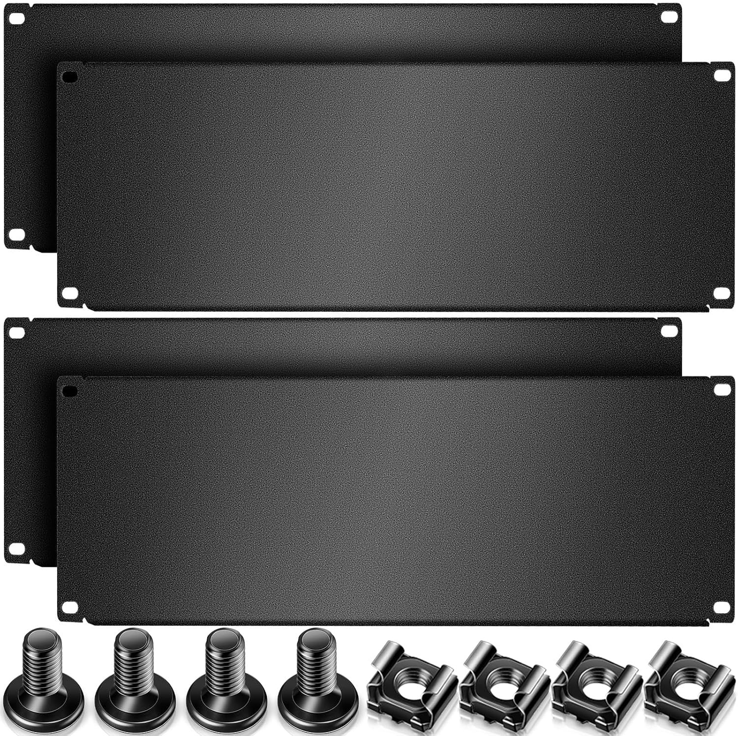 4 Pcs 4U Blank Rack Mount Panel Spacer Metal Blank Panel Black Server