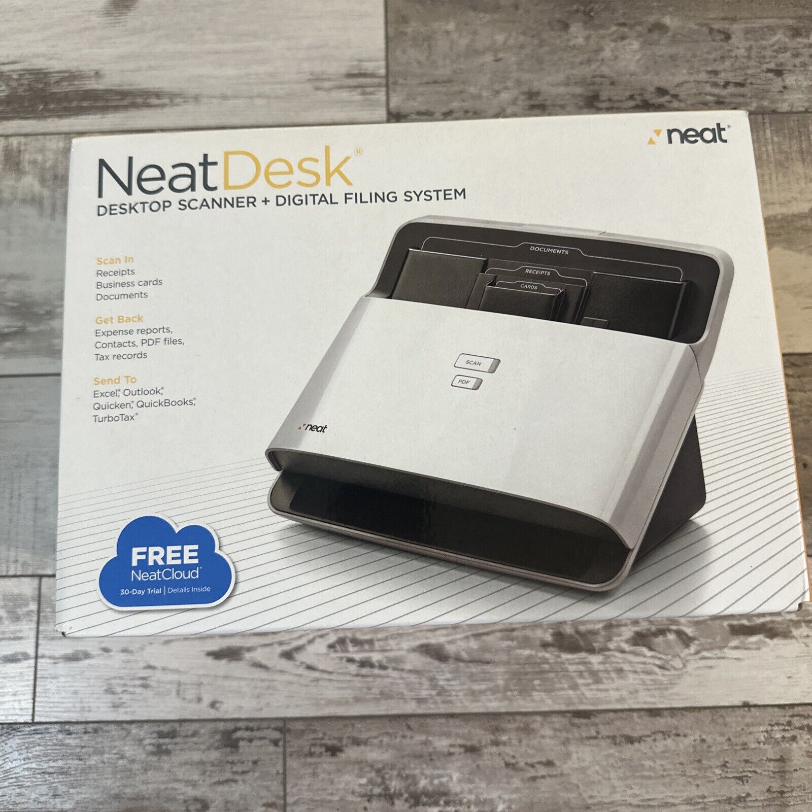 Neat Desk Pass-Through Scanner White Home Office Edition