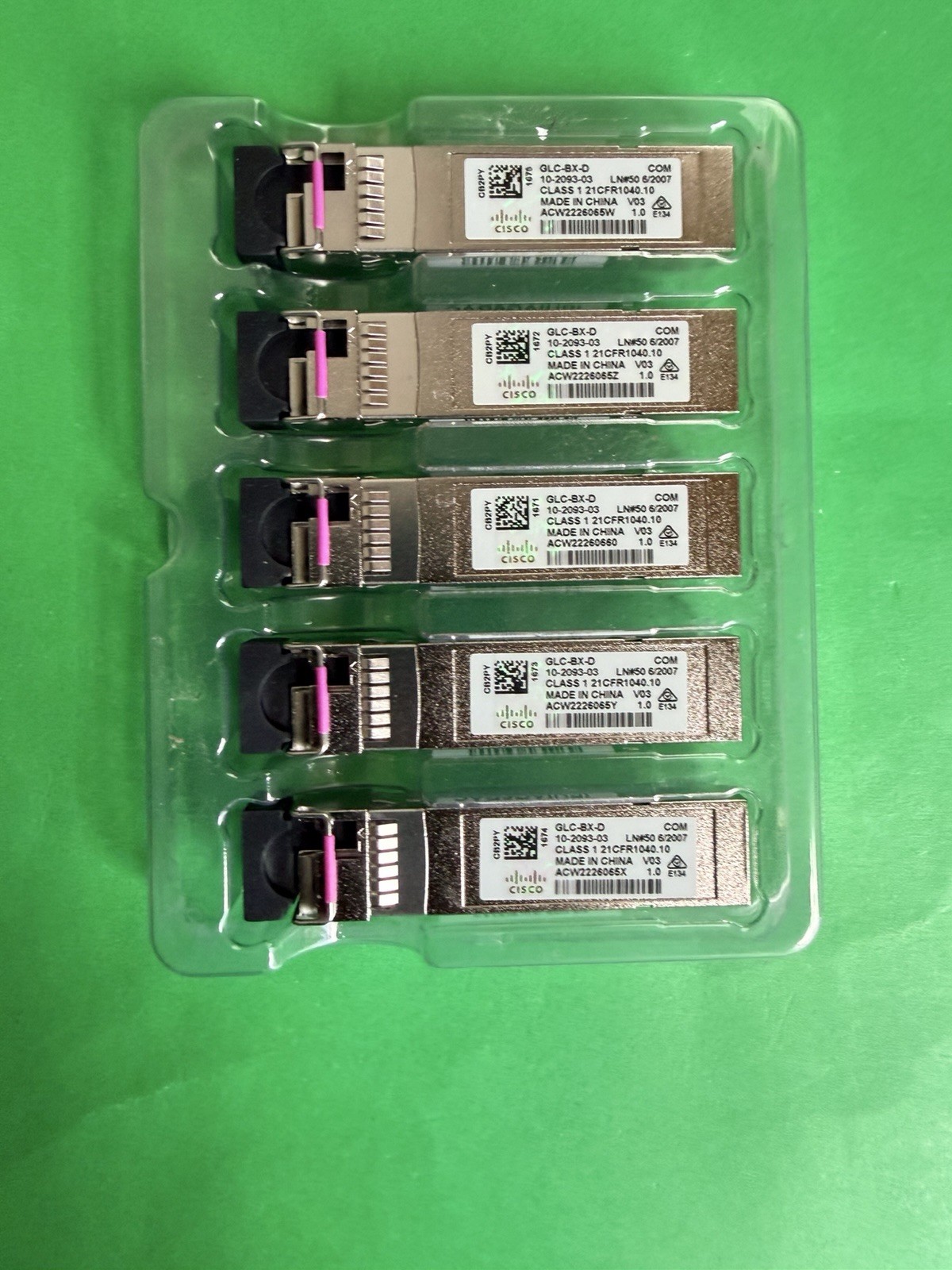 Original Genuine lots of 5pcs CISCO GLC-BX-D Used  . In Stock
