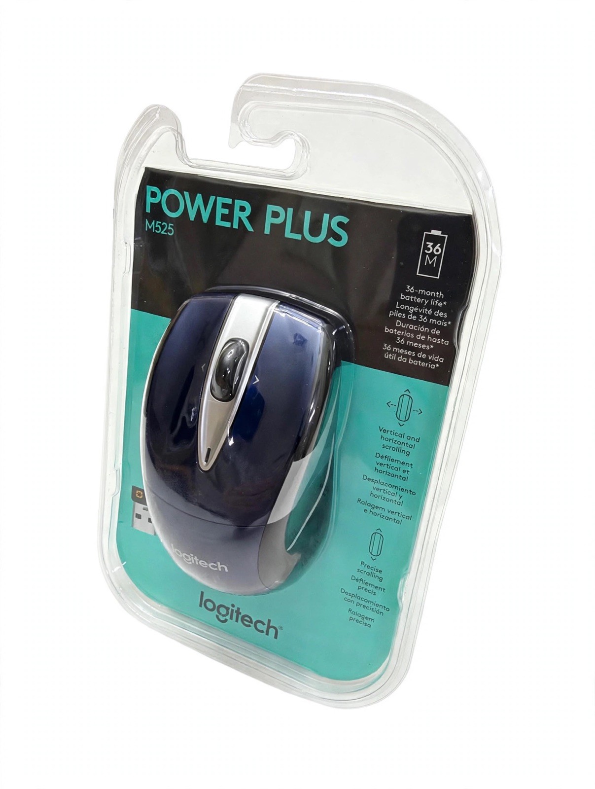 Logitech M525 Power Plus Wireless Optical Mouse Blue BRAND NEW
