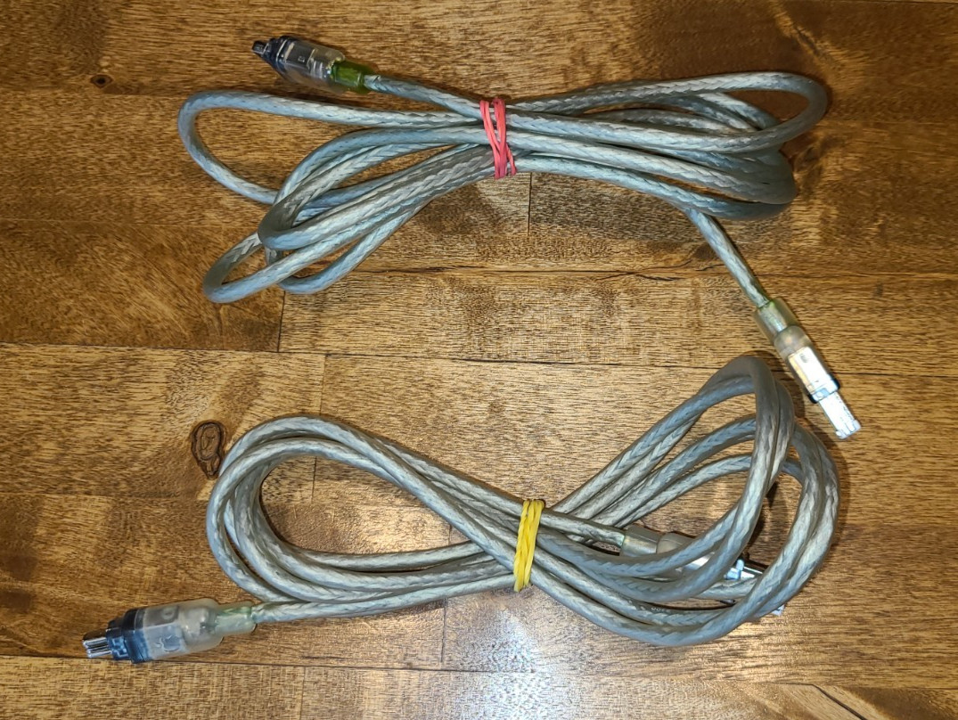 2 Pair Genuine OEM Apple Firewire S400 Cables 6.5 foot 4 pin to 6 pin