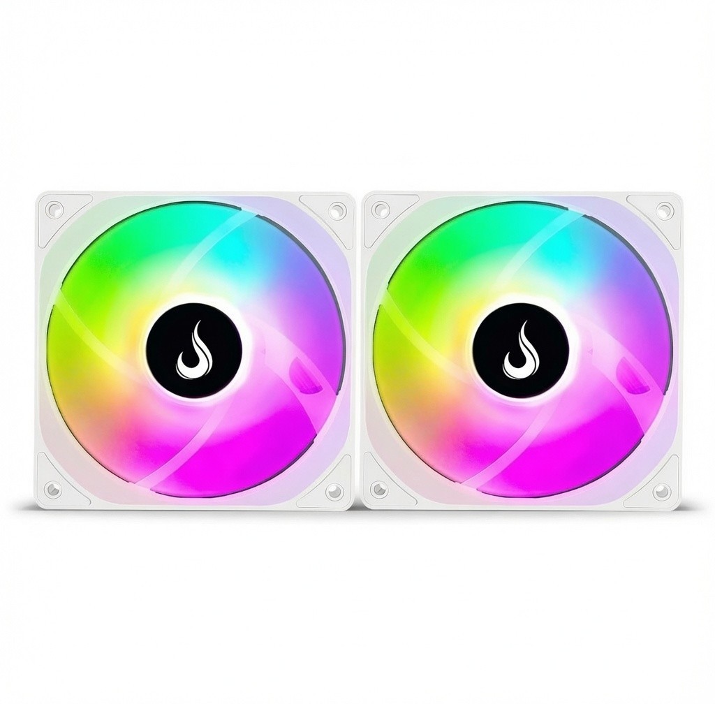 2-Pack - Computer Case Cooling Fan - 120mm - Dual LED - ARGB - 5V