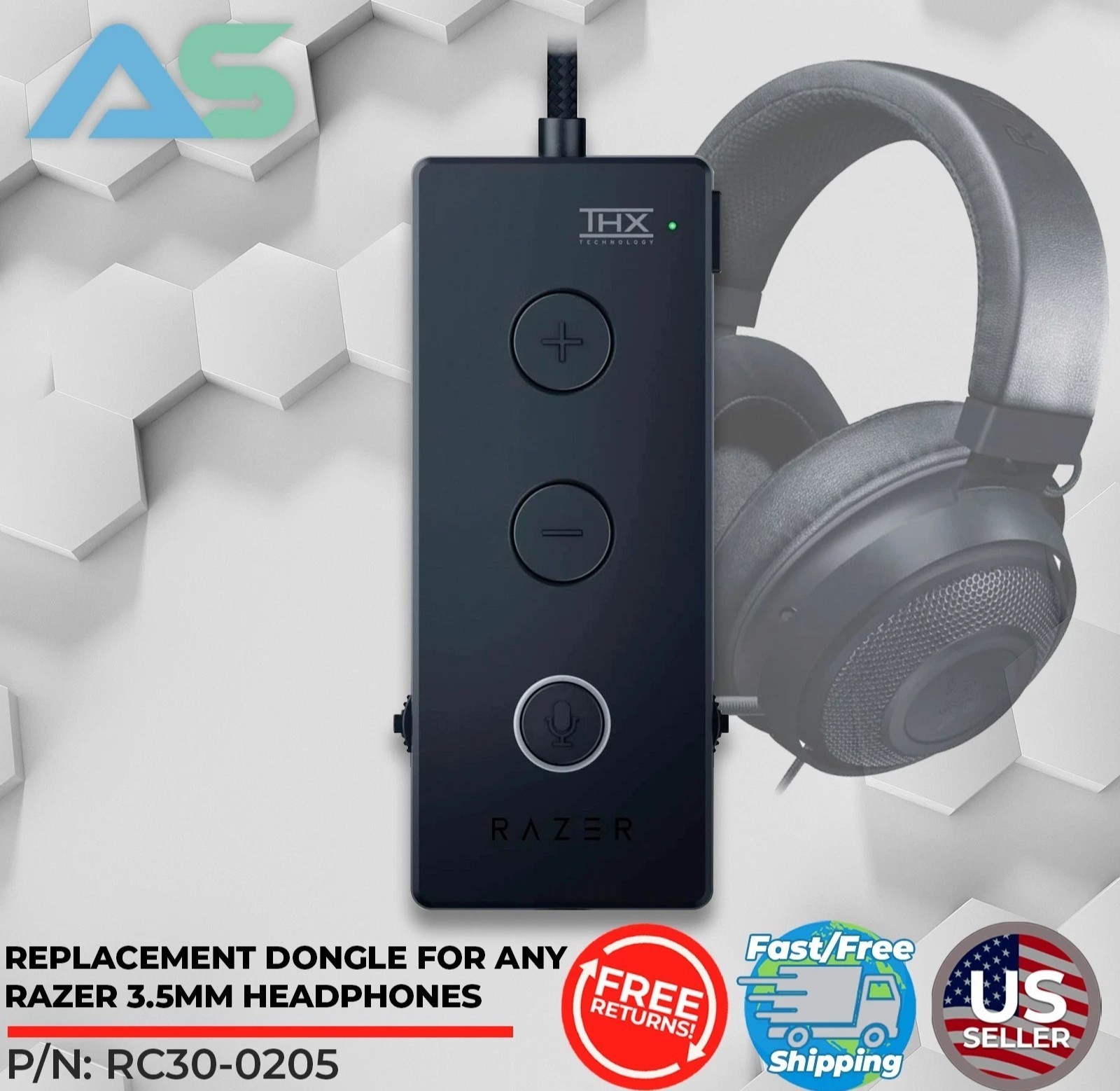 🐍 Genuine Razer RC30-0205 THX USB Audio Volume Controller 3.5mm Port (Black) 🐍