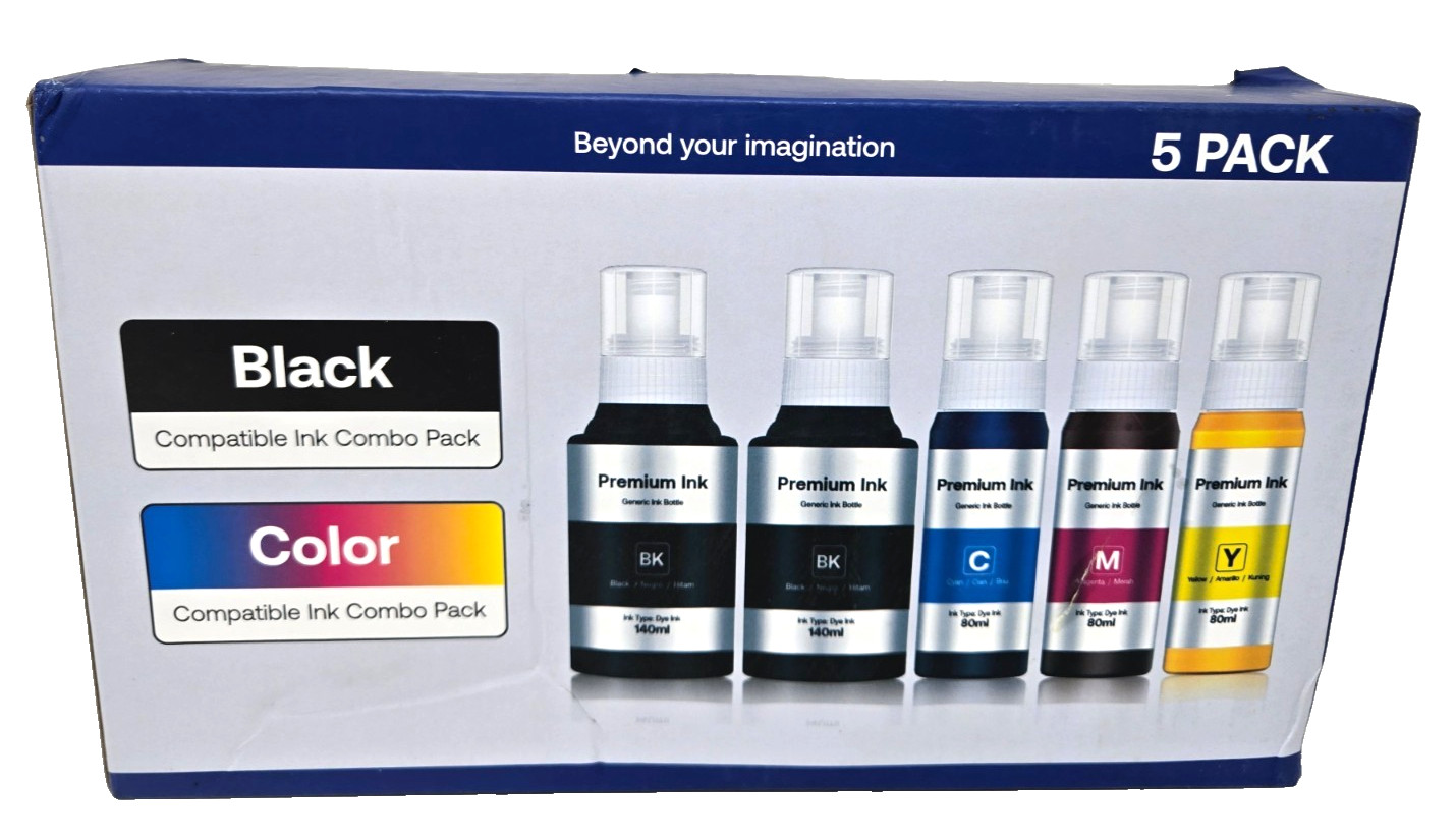 CEEBOO 5 Pack Refill Ink Bottles, Compatible With Epson