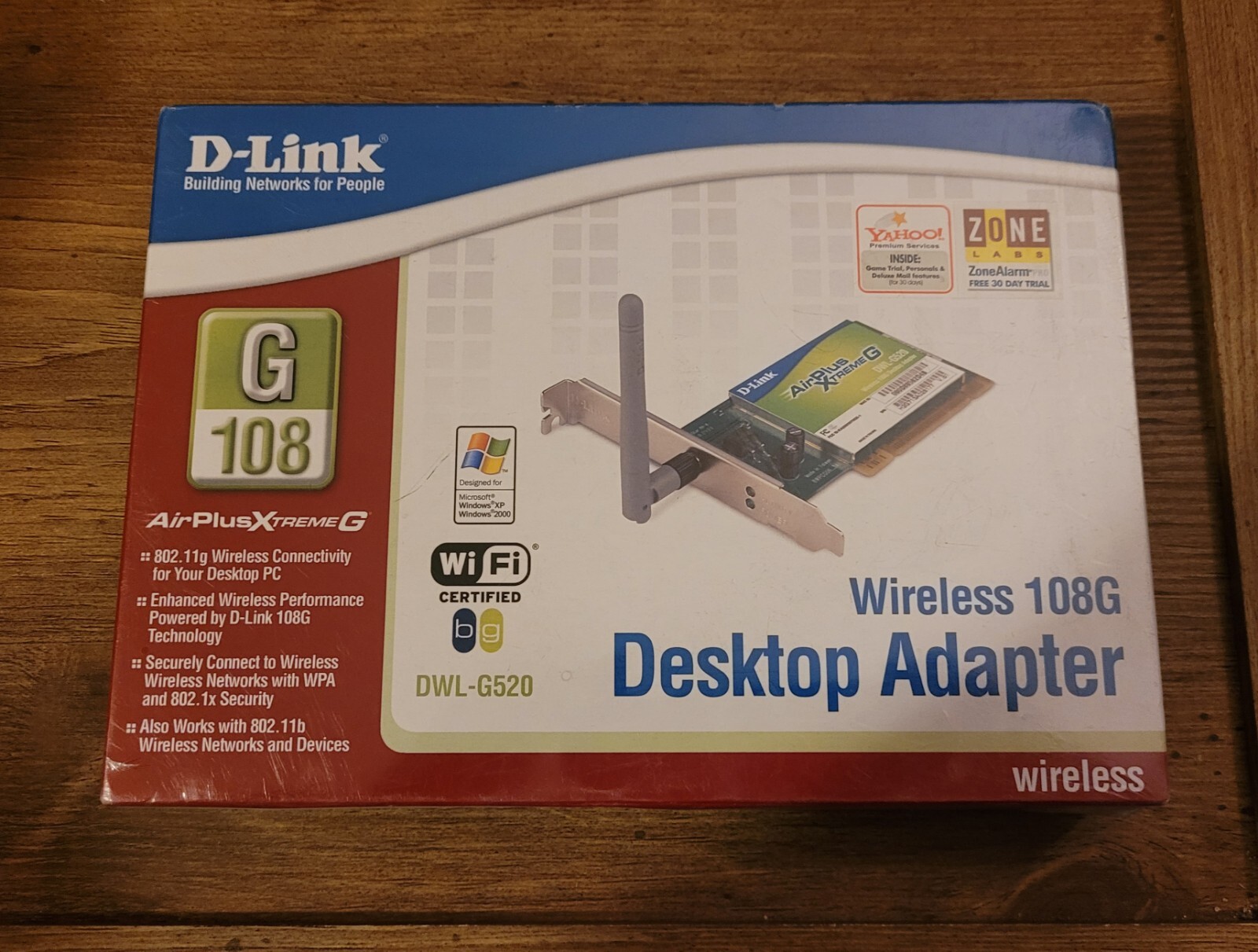 D-Link AirPlus XtremeG Wireless Network PCI Adapter 802.11g 108Mbps DWL-G520 New
