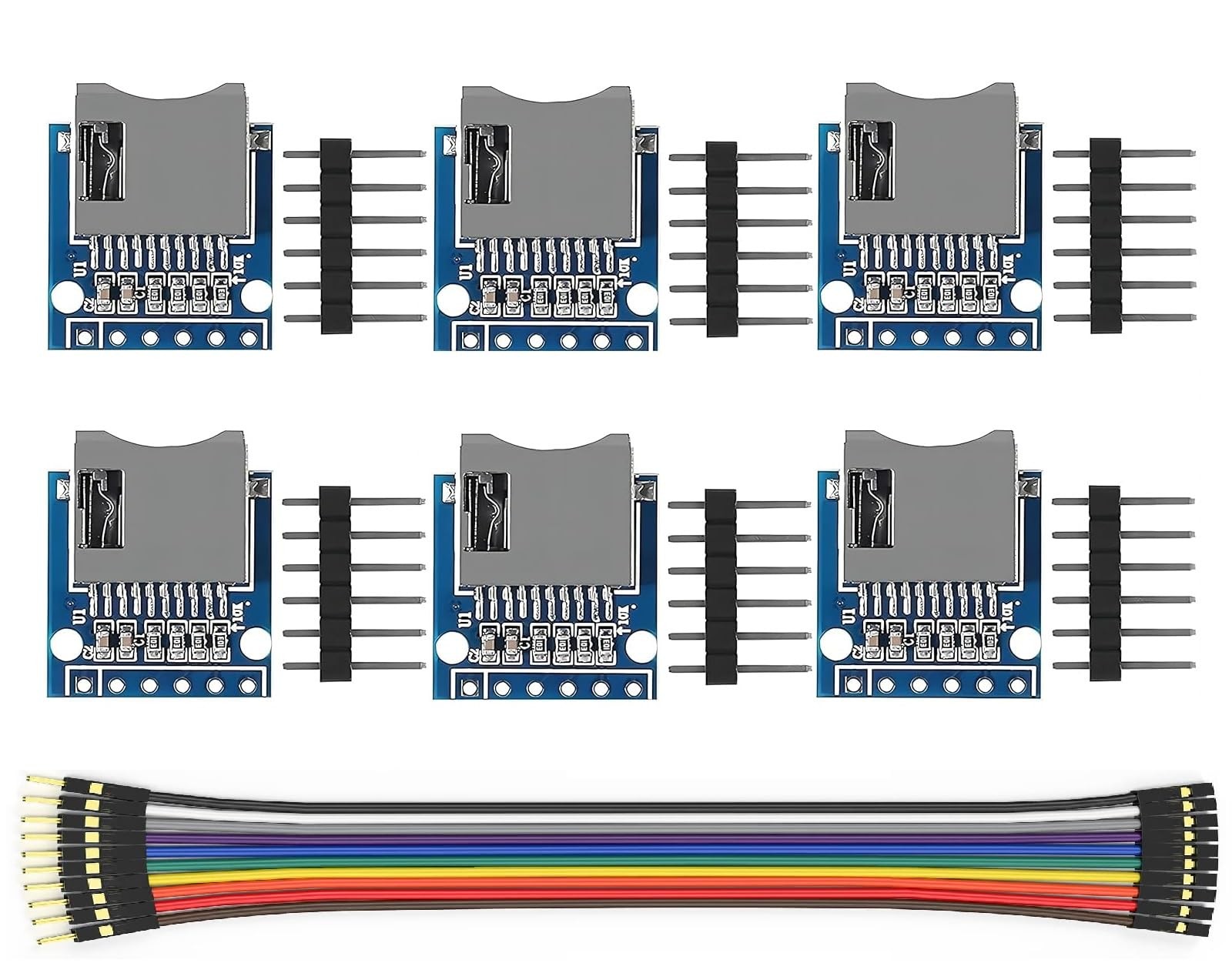 WWZMDiB 6 Pcs Micro SD TF Card Adapter Mini Reader Module 3.3V 6 Pin SPI